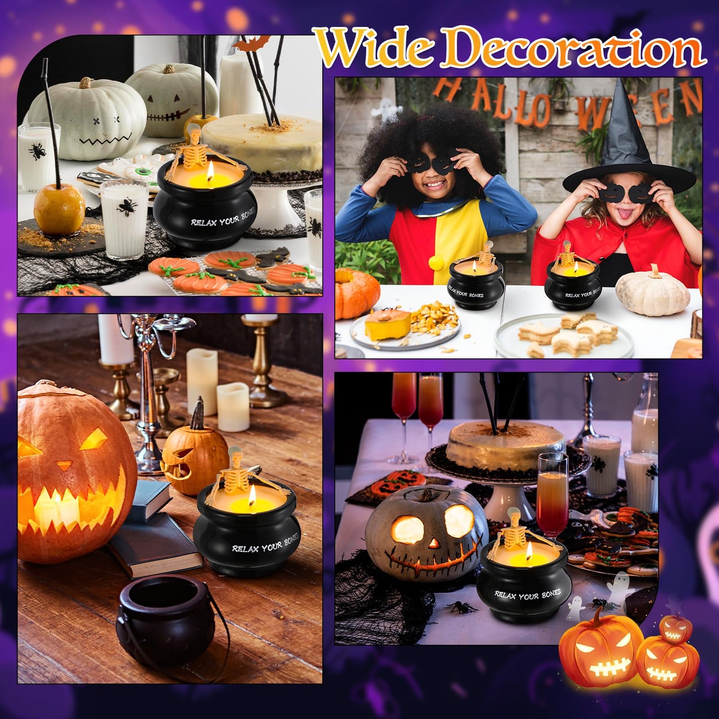 Skeleton Candle Halloween Decorations Indoor, Halloween Skeleton Candles for Gothic Party, Holiday Gift, Home Decor Indoo, Gag Birthday White Elephant Gifts Witchy Gifts for Women Men Friends