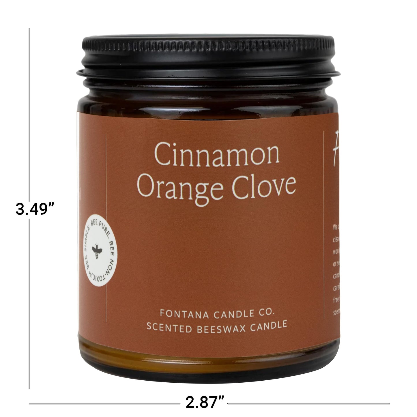 Fontana Candle Co Wood Wick Beeswax Jar Candle, Cinnamon Orange Clove – Made Safe with Coconut Oil & Pure Essential Oils – 35+ Hrs Clean Burn, Long Lasting and Non-Toxic Candles for Home & Room Decor