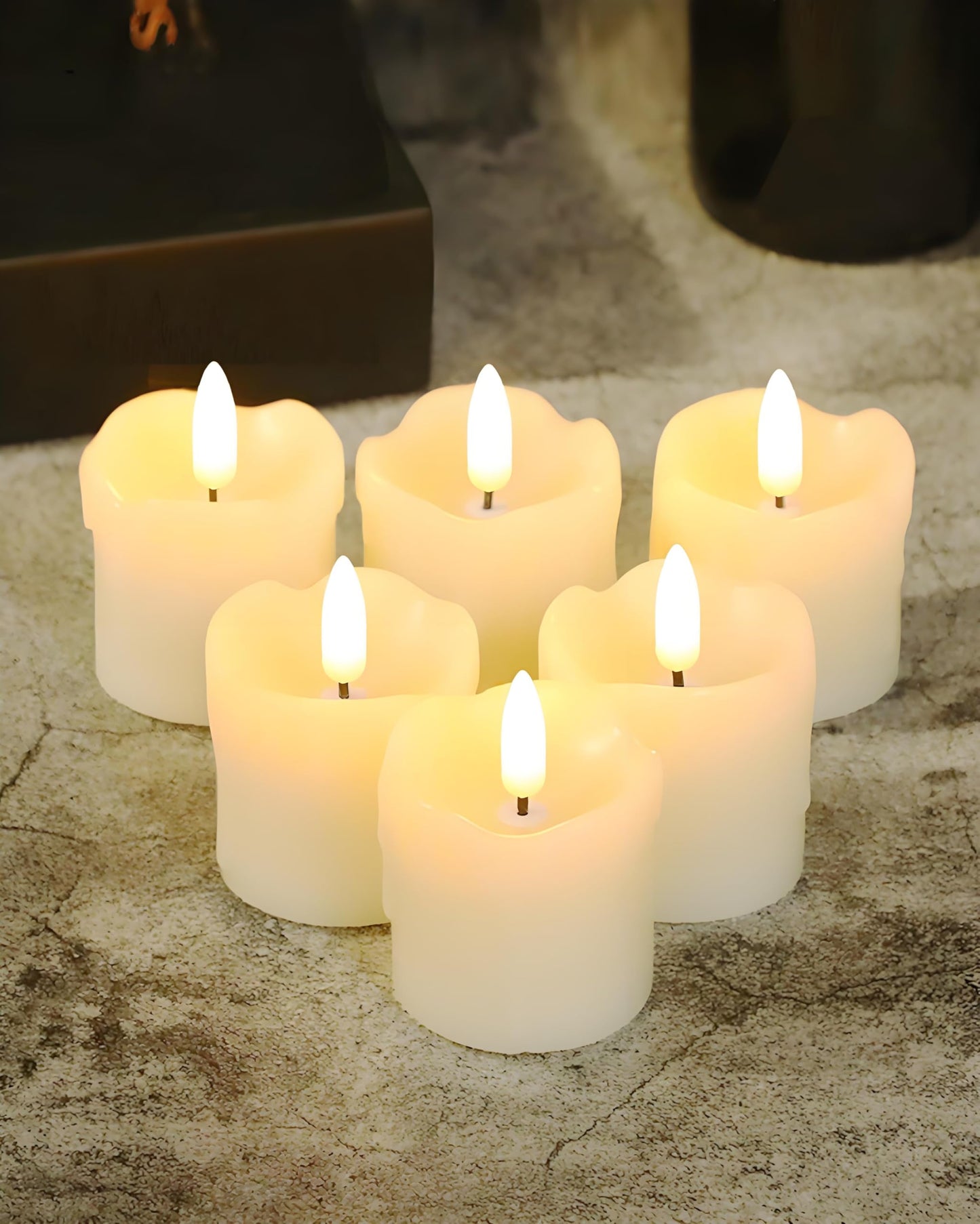 Gmnee 2"x2" White Flameless Votive Candles with Remote Timer, 400+Hours Small Battery Operated LED Candles Flickering for Wedding, Party and Holiday Decoration(Battery Included)