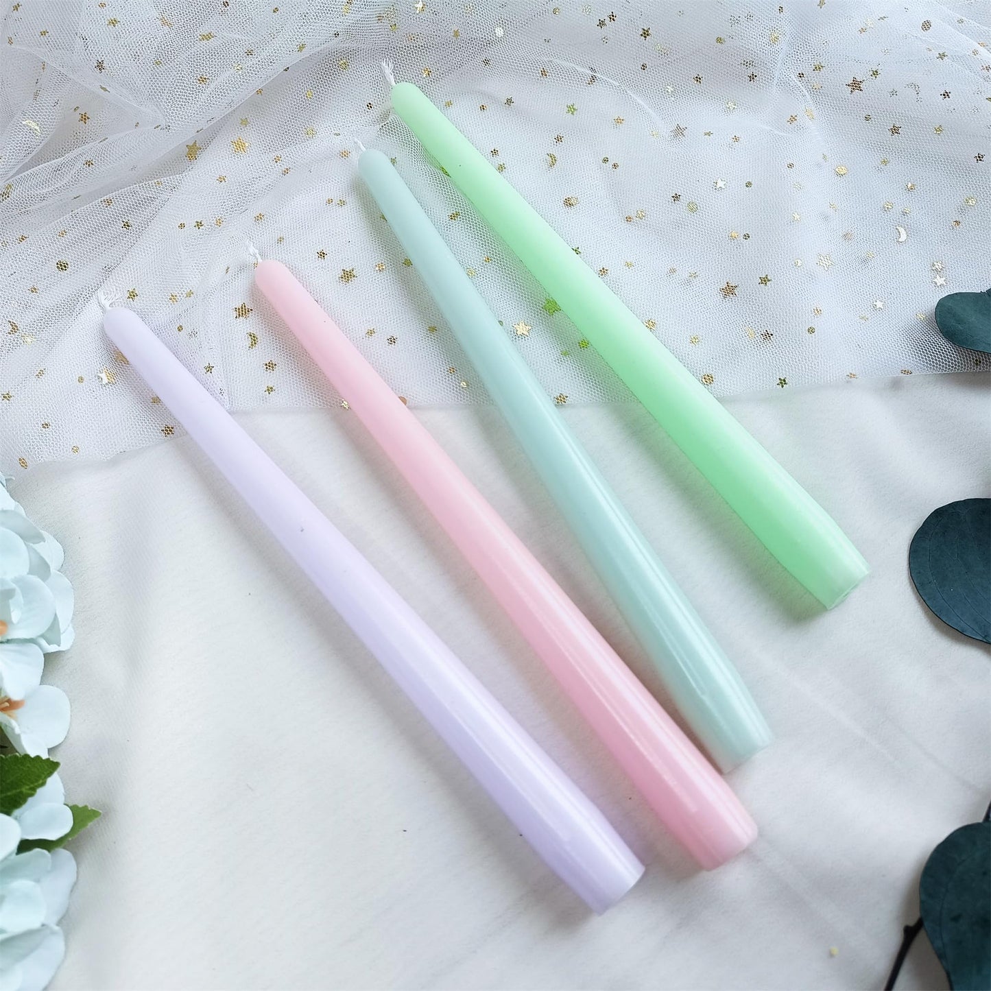 Gedengni 8pcs Dripless Candle Sticks Summer Taper Candlesticks,10 Inches Pink Tapered Candles Green Candle Stick Colorful Taper Candles Blue Dinner Candle Wax for Home Party Women Gift