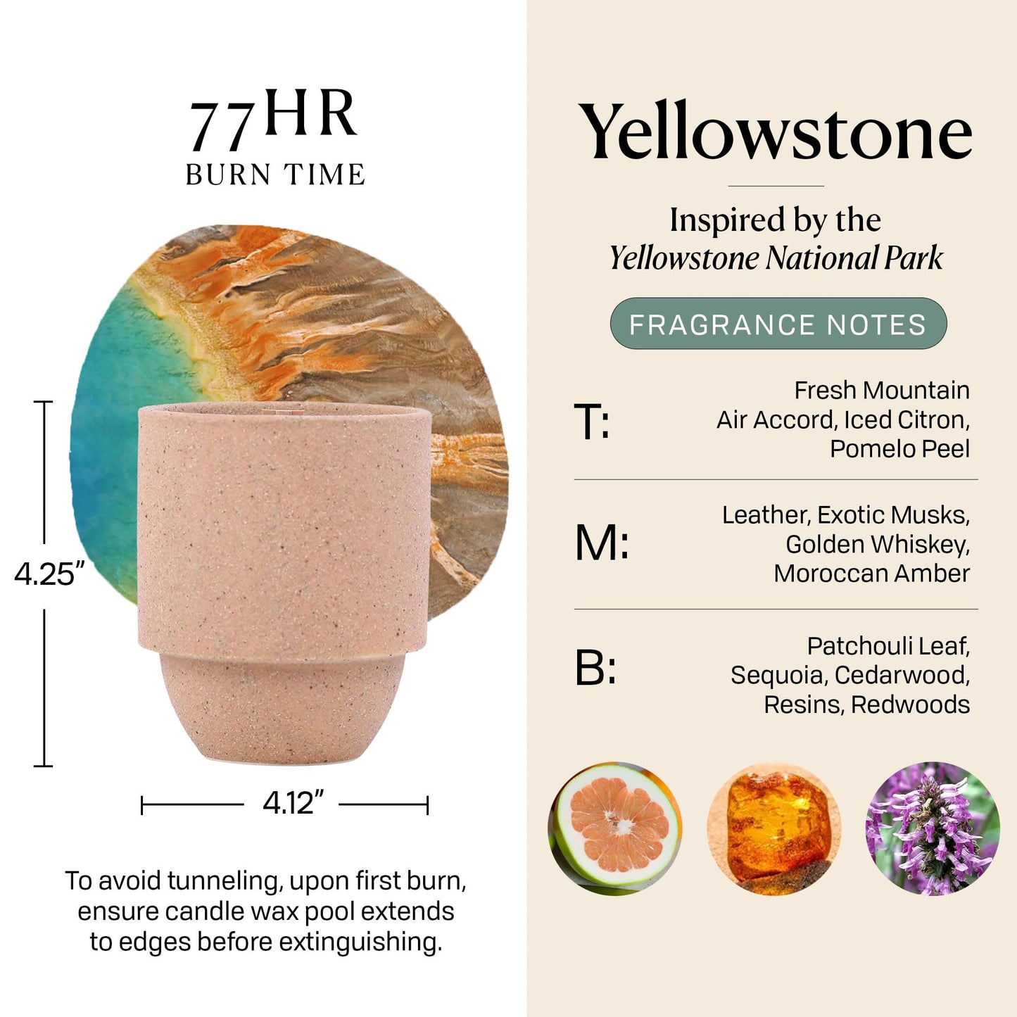Paddywax Parks, Yellowstone Scented Candle in Reusable Ceramic Jar with Crackling Wood Wick, Soy Candle with Approx. 77 Hour Burn Time, Decorative Gift Candles for Home, Sagebrush & Fir Scent, 11 oz