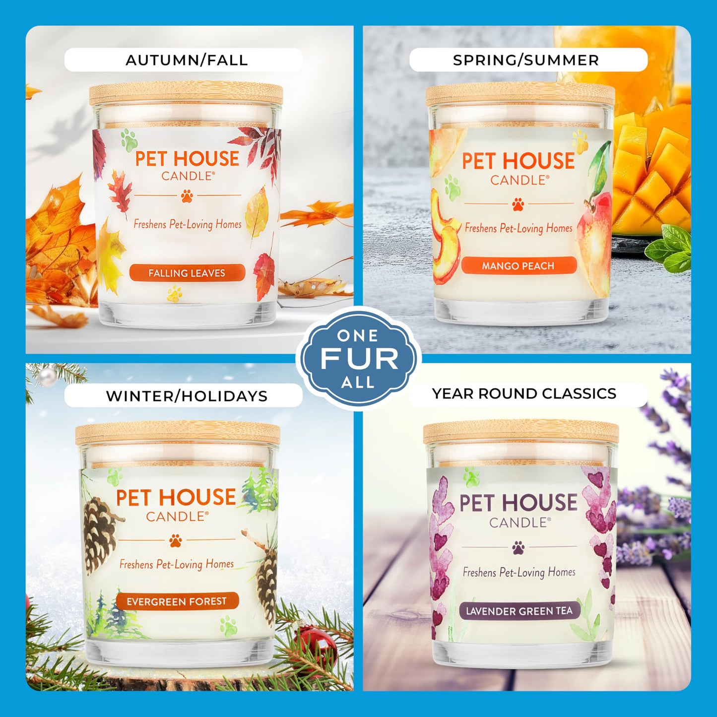Pet House Candles, Clean Long-Lasting Pet Odor Candles for Home, Plant-Based, 60 Hour Burn Time - Lemon Cupcake, 9 oz