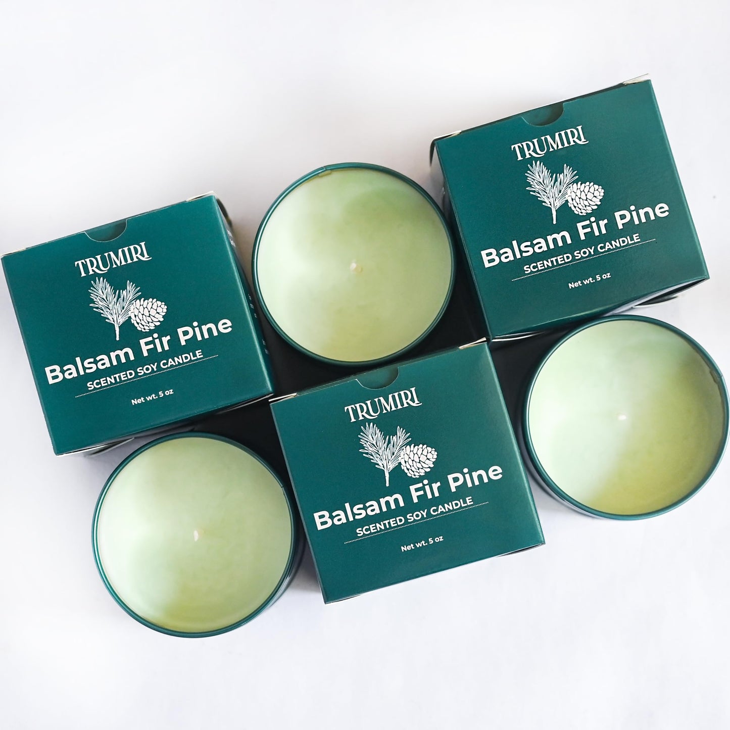 Balsam Fir Pine - Soy Candles for Home Scented - Pack of 3 x 5oz Natural Clean Non Toxic - for Fall Winter Christmas Holidays - Long Lasting Highly Scented Pet Safe - Velas Aromáticas para el Hogar