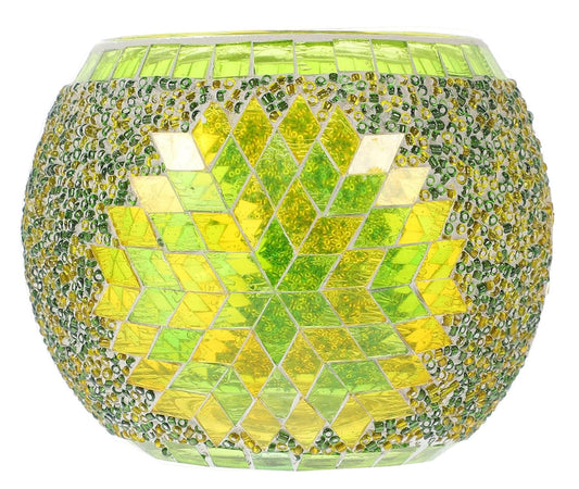 Maimeili Vintage Mosaic Glass Romantic Stained Votive Scented Candle Holder Base Tealight Candles Elegant Home Table Decor(NO Candles) for Wedding Party Christmas Church