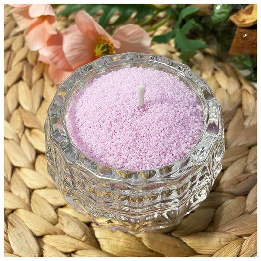 VITARIE Refillable Pearled Candle Sand 18oz, Unscented, 30 Cotton Wicks, 1.1lb Long Burning, Candle Making Kit, Mauve
