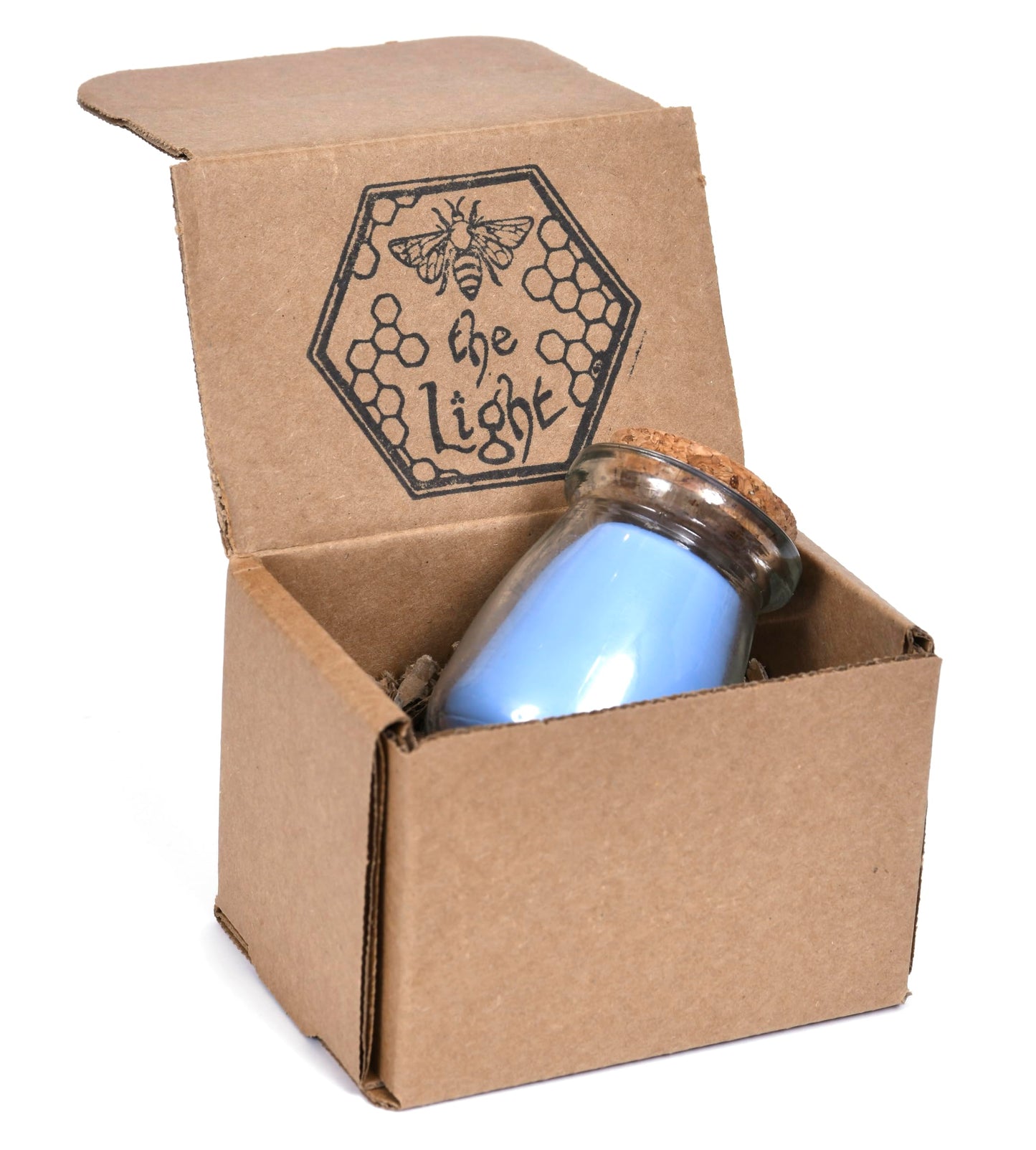 BeeTheLight Beeswax Jar Candle - 100% Pure USA Beeswax in Glass Container - All Natural Light Honey Scent