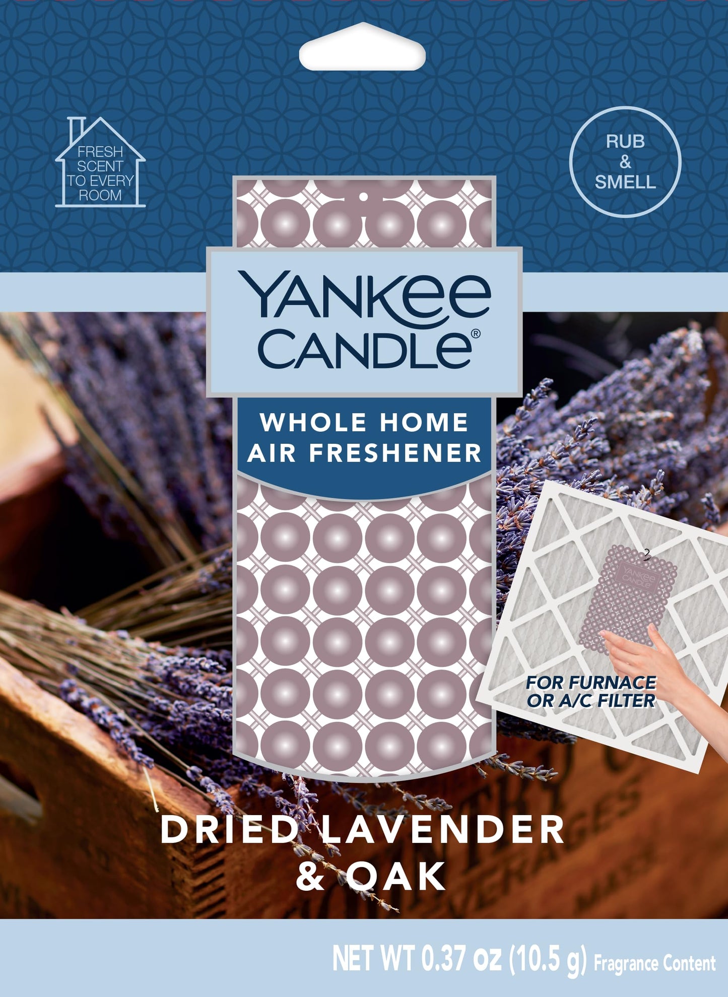 Yankee Candle Whole Home Air Freshener, Long Lasting Odor Eliminating Fragrance for Home, Continuous Room Freshener, Dried Lavender & Oak (Pack of 1)
