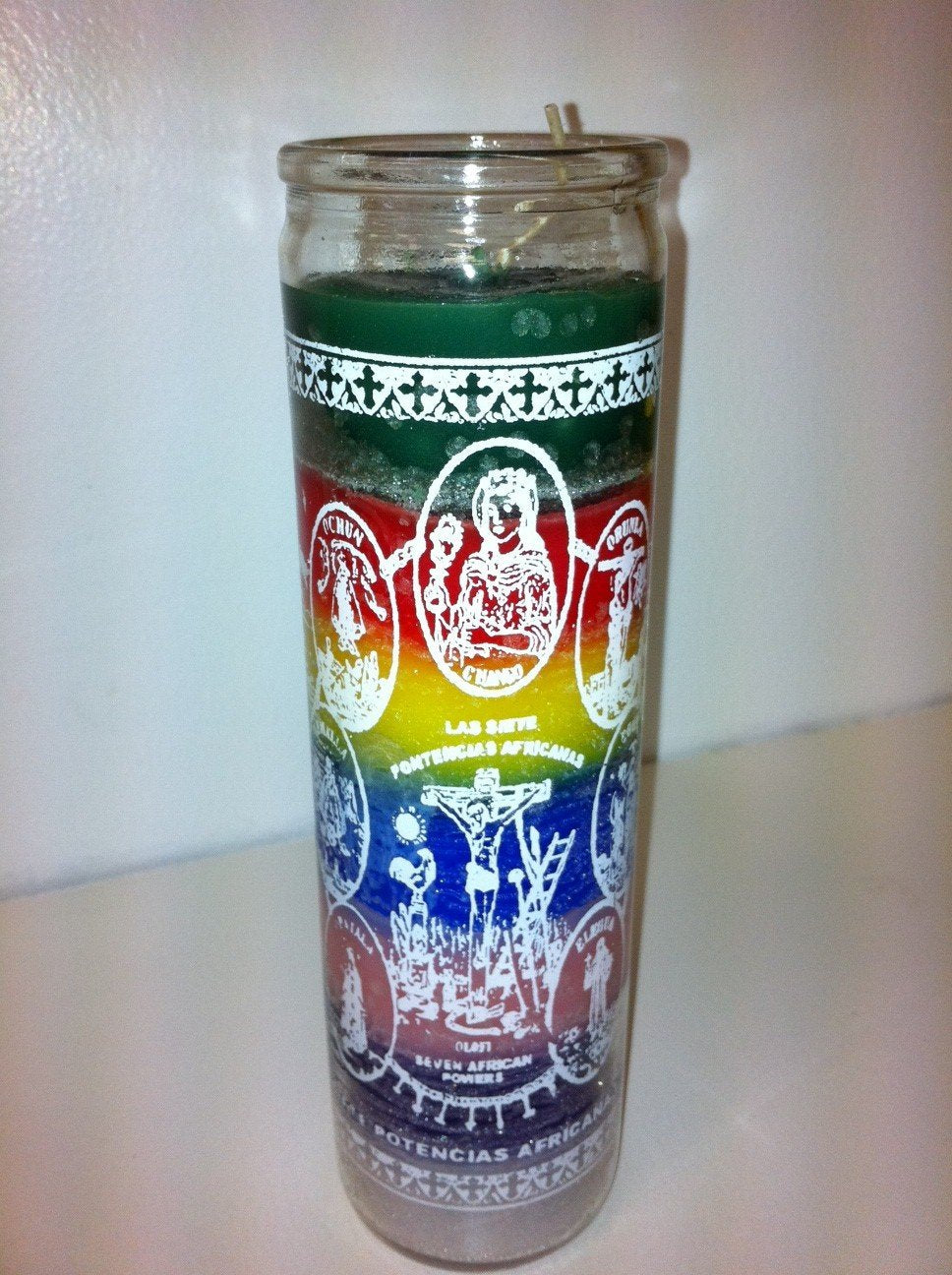 Seven African Powers, (Las Siete Potencias Africanas),7 Color Unscented Candle, 1 Count