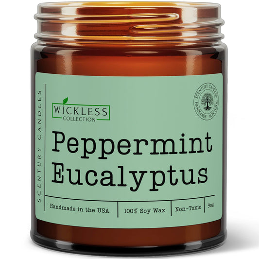Wickless Peppermint Eucalyptus Scented Candles for Candle Warmer Lamp, Many Scents to Choose, 100% Non-Toxic Soy Wax, Candle Melts for Warming Plate, Handmade in The USA (Peppermint Eucalyptus)