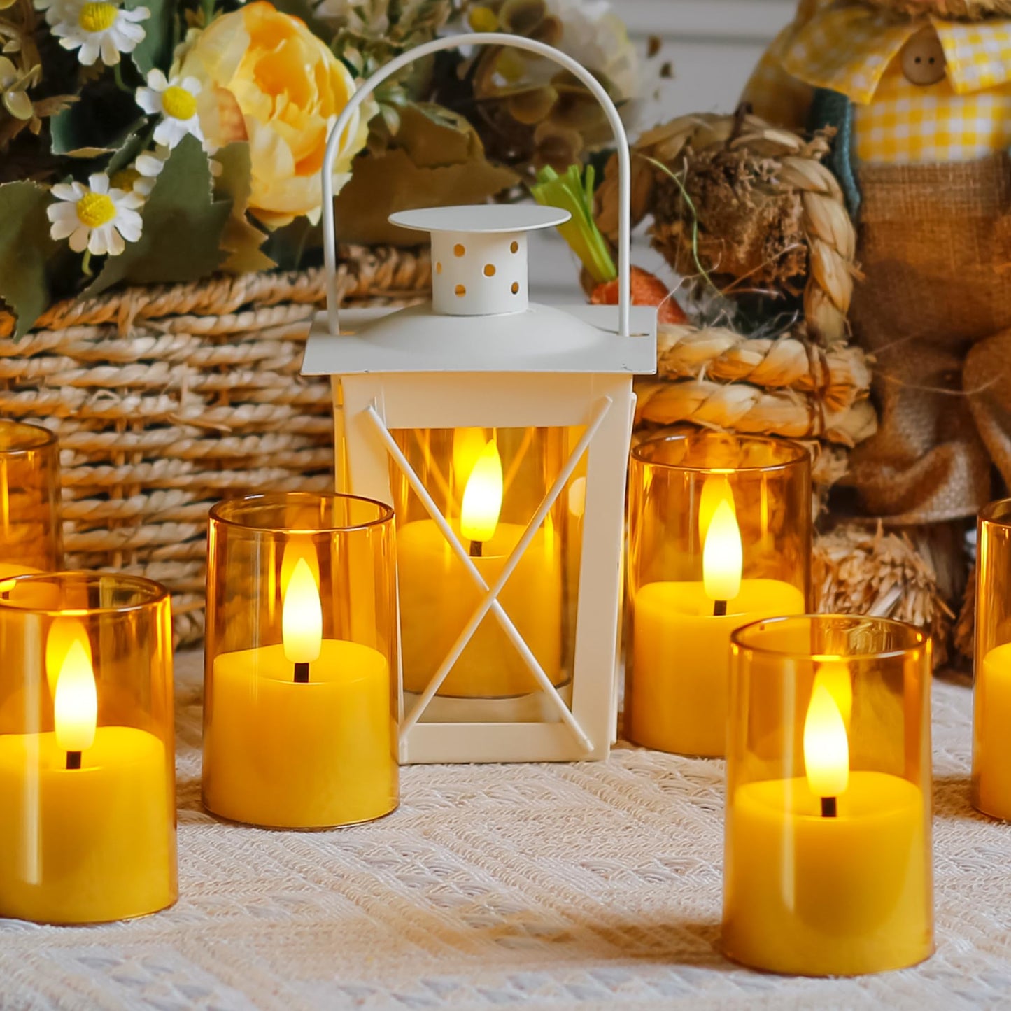 Zevanor Flameless Small Tea Light LED Candles, Acrylic Battery Operated Votive 1.7" x2.5" with Remote Control and Timer, Tealight Amber Flickering Warm Light Pack of 8 Electric Long Lasting
