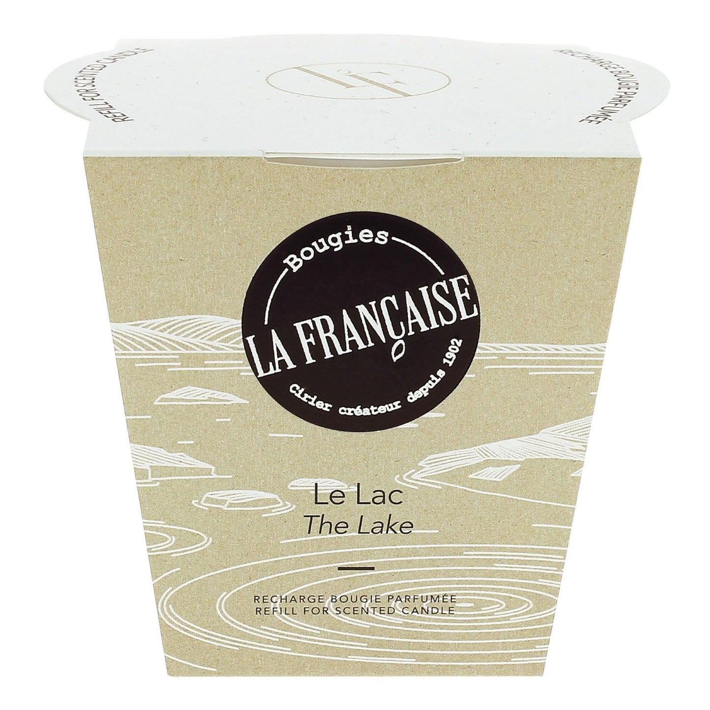 Bougies La Francaise - French-Made Scented Candle Refill - The Lake - Made in France, 200g, +/- 40-Hour Burn Time - 2.97 x 3.27 x 3.38 inches