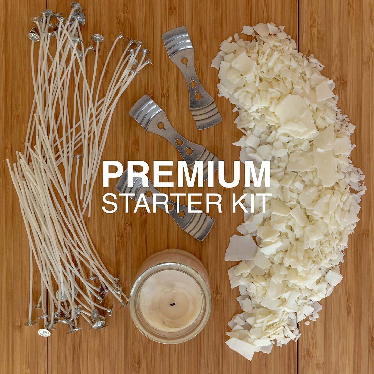 Oraganix 10 lbs Soy Wax DIY Candle Making Kit with 150 Pre-Waxed 6-Inch Wicks and 3 Centering Devices - Smooth Burning Wax for Craft Projects and Scented Project Creations