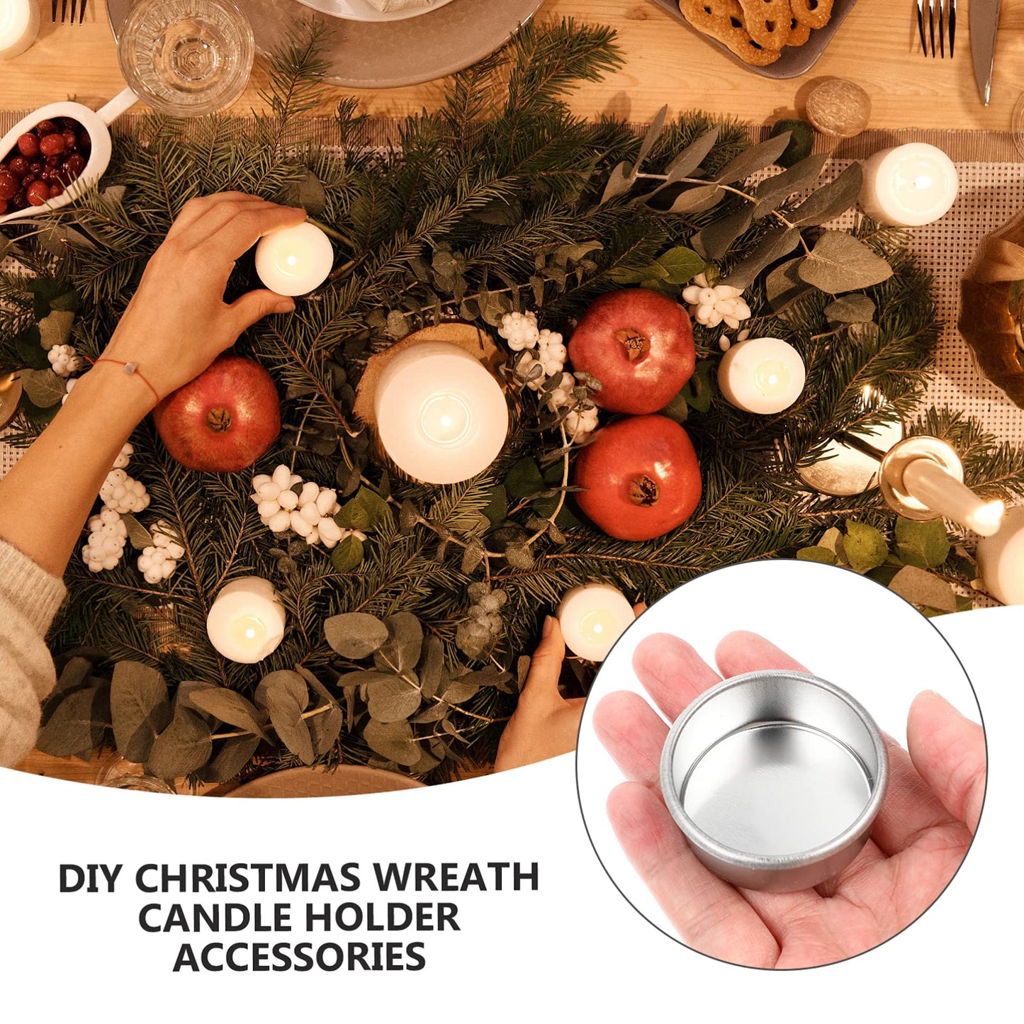 Uonlytech 20Pcs Tea Light Tins Cups Metal Tea Light Case Containers Empty Scented Candle Cup DIY Tealight Candle Holders for Christmas Wedding Table Decoration (Pack of 2)