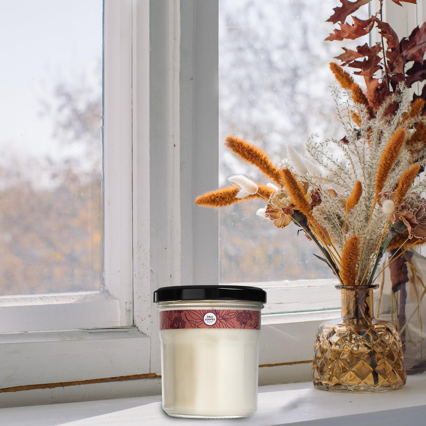 MRS. MEYER'S CLEAN DAY Scented Soy Candle, Large, Fall Leaves Scent, 7.2 oz