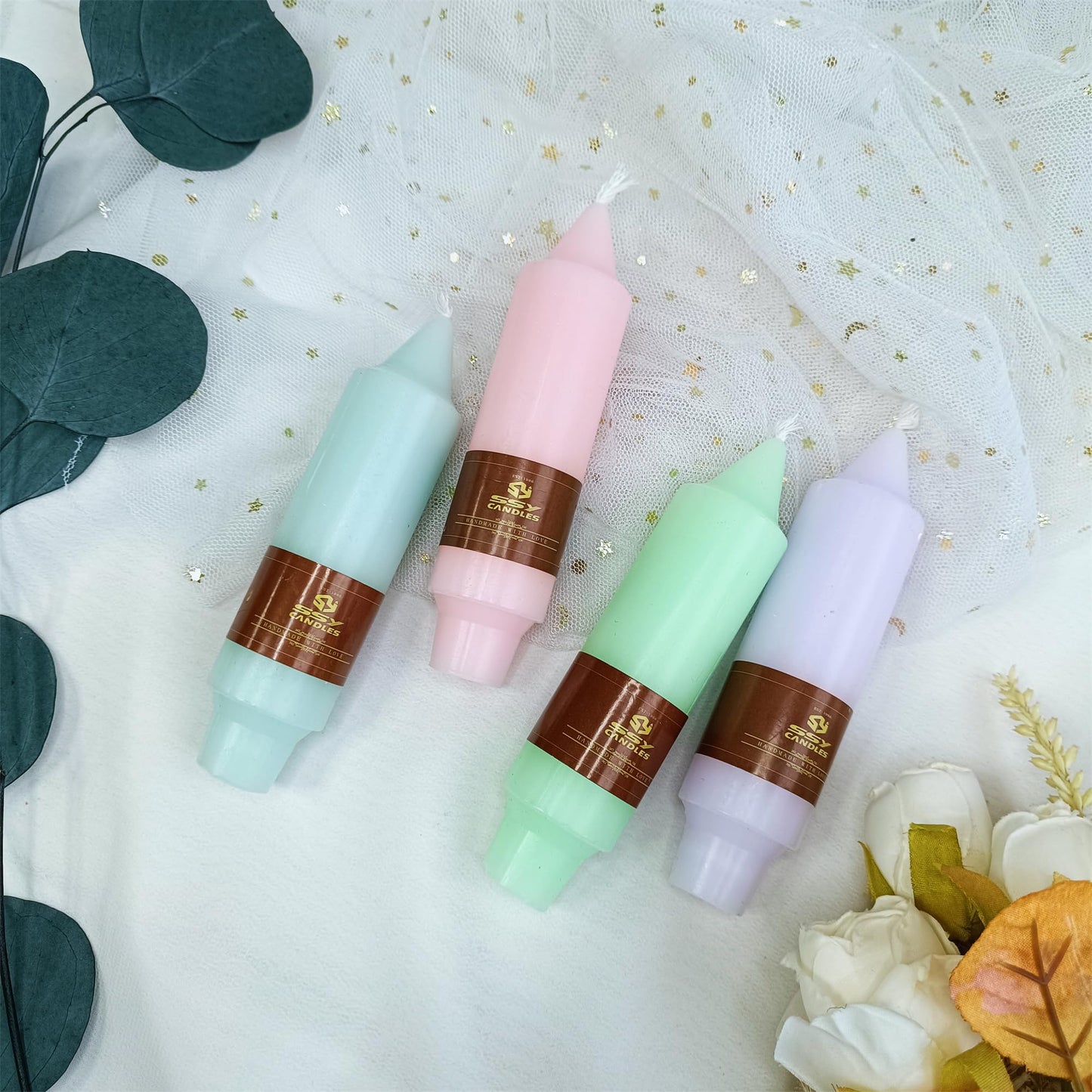 Gedengni 8pcs Colorful Dripless Spiral Candle Green Taper Candlesticks,5inches Pink Tapered Candles Purple Candle Sticks Colorful Twisted Candles for Wedding Home Party Women Gift