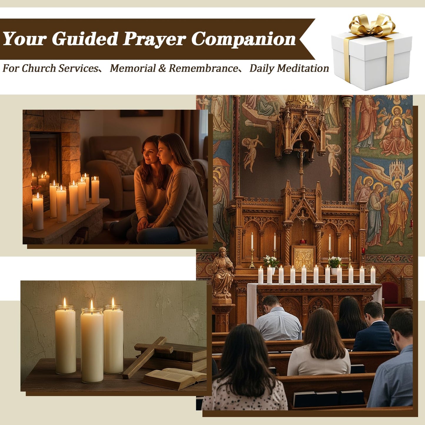 Trxvxo 12 PCS White Candles in Glass, 2 Inch x 8 Inch Unscented Prayer Candle,Suitable for Various Occasions Such as: Memorials, Religious, Catholicism, Churches, Altars, Vigils, etc.
