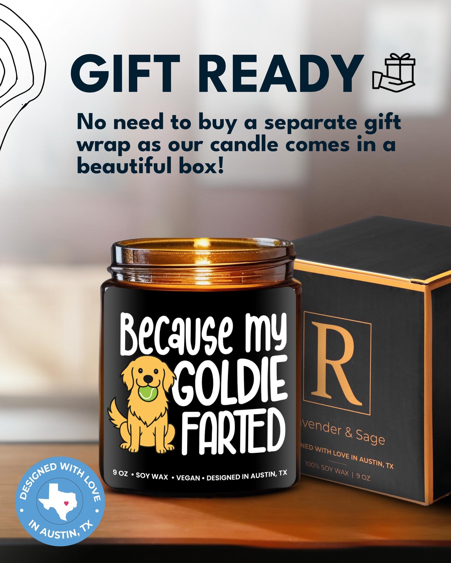 Funny Goldie Candle, Golden Retriever Gifts for Women and Men, Unique Funny Pet-Themed Gift Ideas, Best Present for Pet Lovers, Perfect Present for Dog Mom and Dog Dad, Birthday, Christmas, Gift-Ready