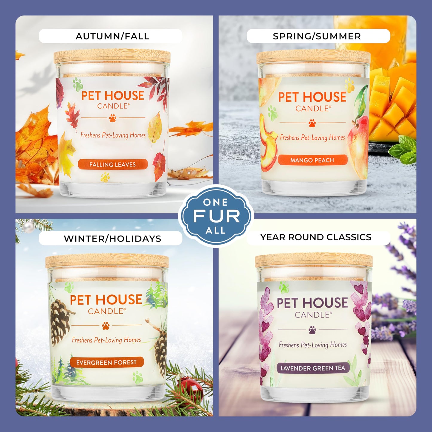 Pet House Candles Plant Based Cookie Scented Candle Clean Burning, Long Lasting for Home, Snowfall