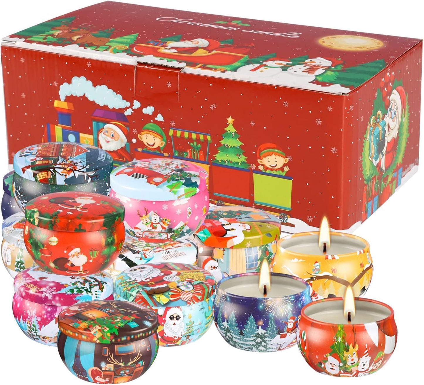 WPONSZU 16Pack Christmas Scented Candles,Candvent Calendar 2025, Gift Set 2.5oz Strong Fragrance Aromatherapy Candles,Portable Travel Tin Jar Candles Gifts for Home Scented Decoration Valentine'sDay
