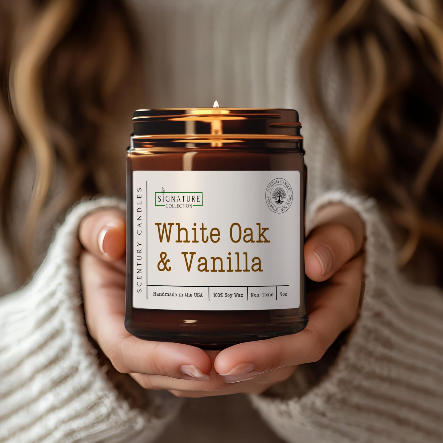 White Oak Vanilla Scented Candle, Many Scents to Choose from, All Natural Non-Toxic Soy Wax, Handmade in The USA (White Oak & Vanilla)