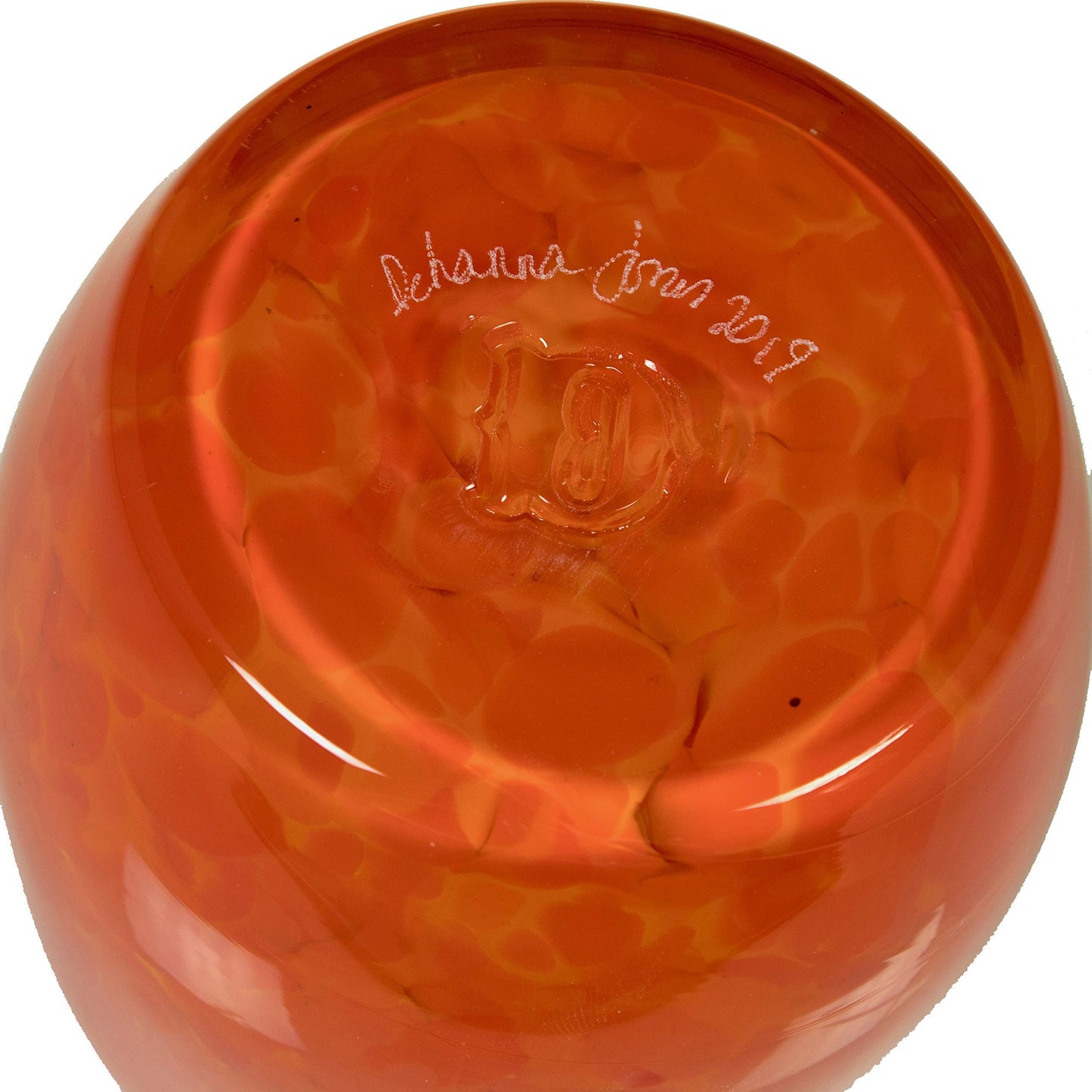 Totally Blown Glassworks Votive Candle Holder, Tea-Light, Handmade Blown Glass, Accent Vase, Centerpiece, Home Decor, Artist Dehanna Jones, Seattle, WA. (Orange Julius)