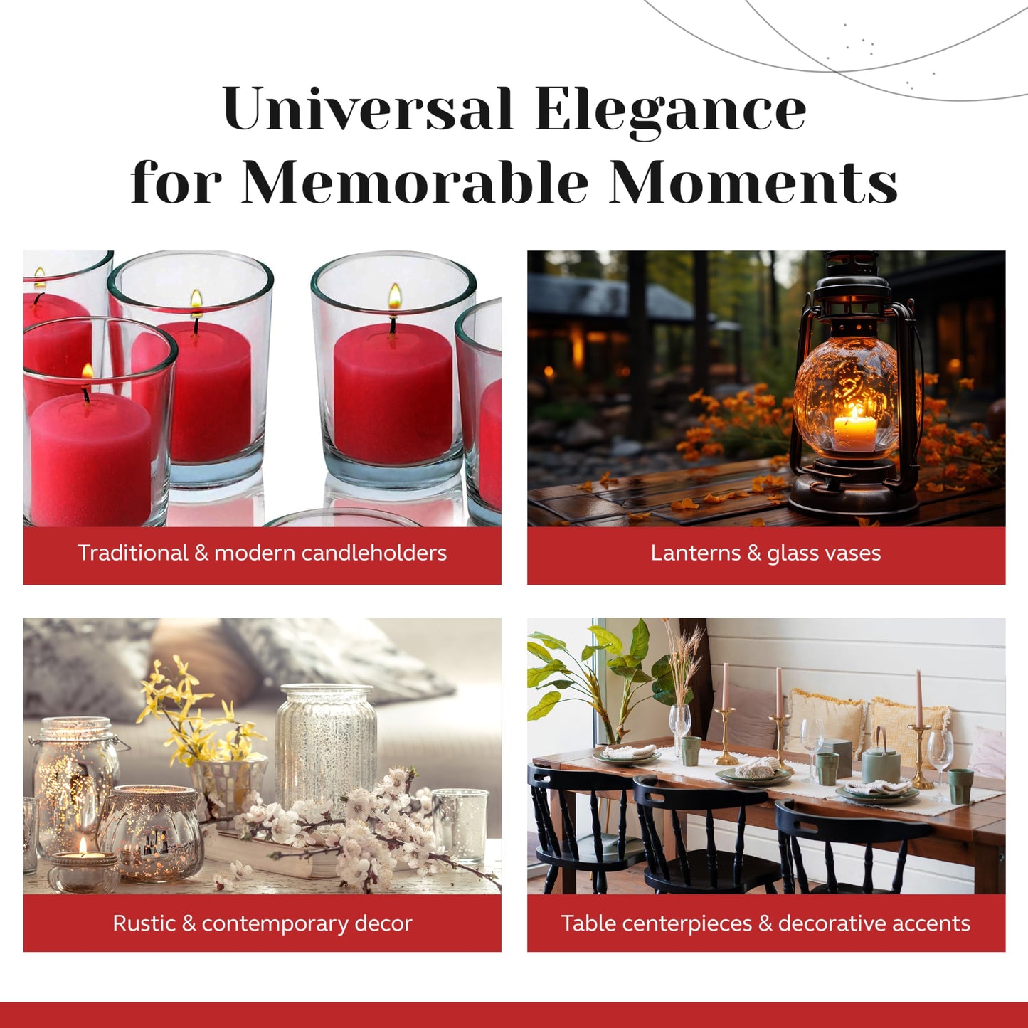 Red Apple Cinnamon Scented Votive Candles, Set of 12-1.25" Wax Candles for Home, Scented 10 Hour Burn Time - Aromatherapy, Spa Ambiance, Table Centerpieces & Home Décor