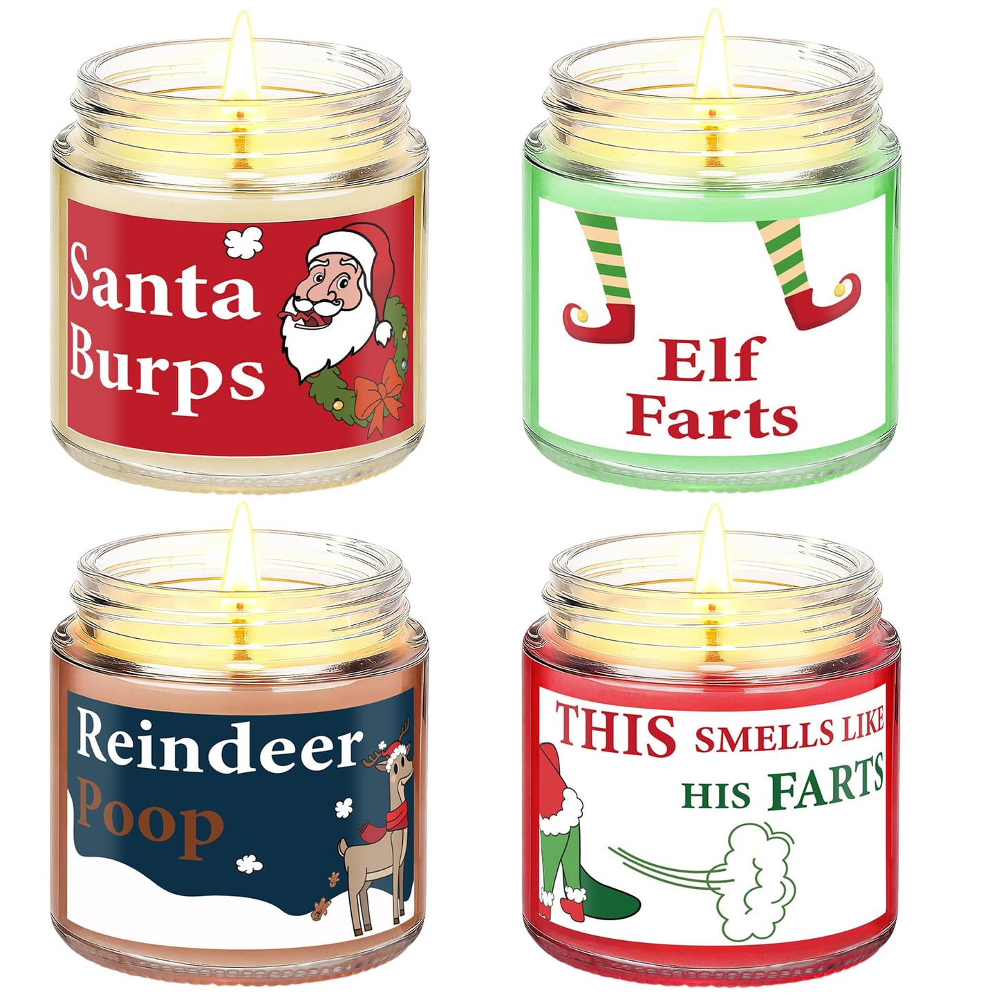 4 Pack Christmas Scented Candle, 3.5 oz Handmade Winter Candles Mini Christmas Candle Set Soy Fir Wax Holiday Candles for Women Xmas Winter Holiday Gift