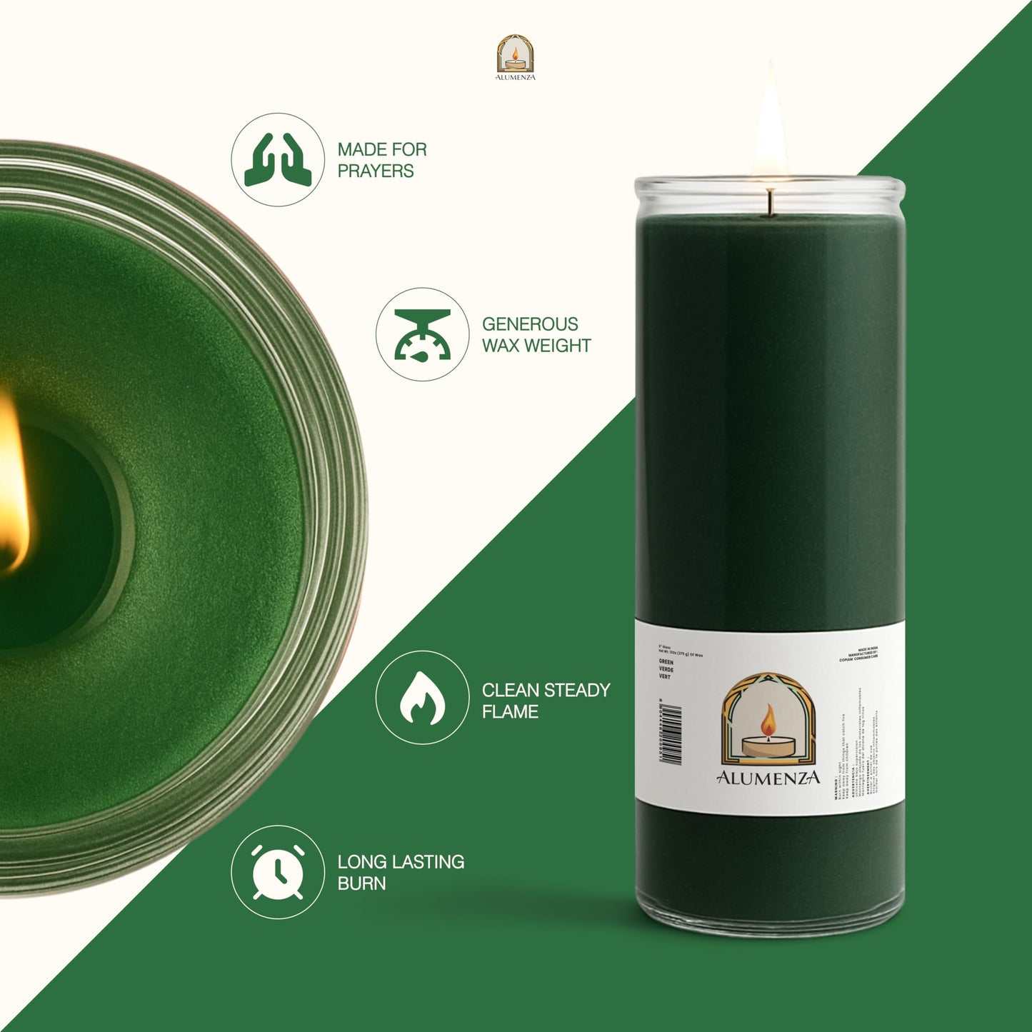 Alumenza 6 Pack San Judas Tadeo Candle in Glass Jar 90 Hours – Paraffin Wax, Clean Burning Unscented | Large & Tall Devotional Prayer Pillar Candles for Home, Memorial, Rituals
