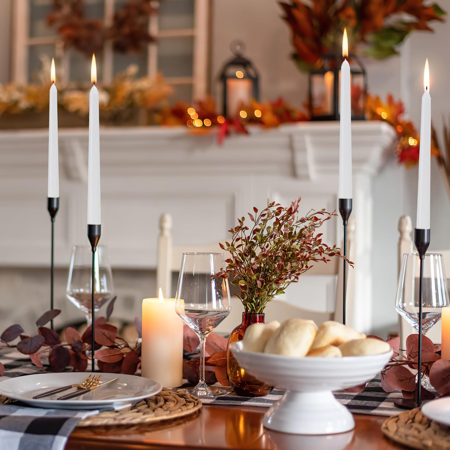 12 Pack White Taper Candles - Taper Candles 10 Inch Dripless, Smokeless & Unscented - 8 Hours Long Burning - Tall Candlesticks - Ideal for Weddings, Dinner Parties, Home Decor, Birthday Party