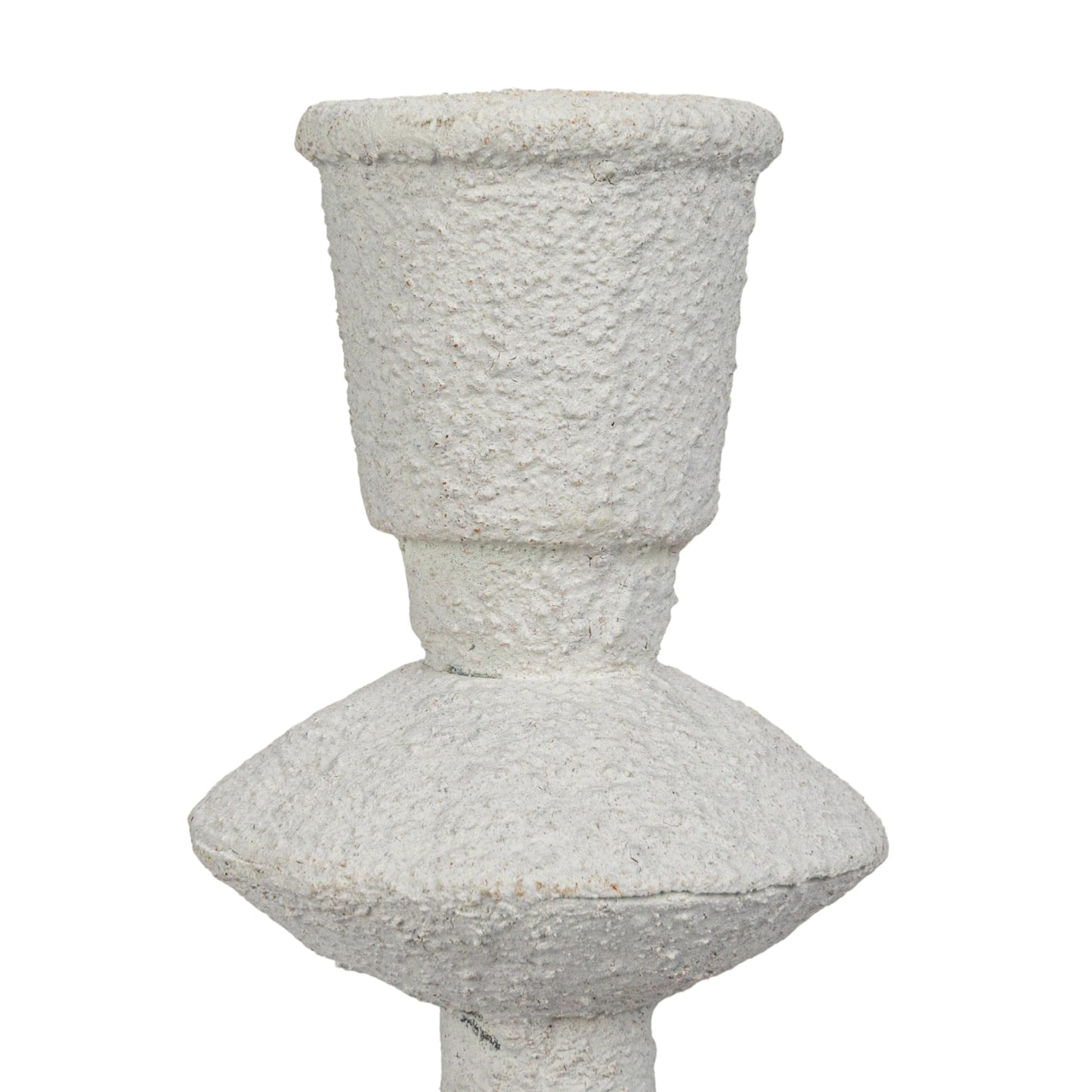Creative Co-Op Tall Metal Taper Candle Holder in Sand Finish, Antique White