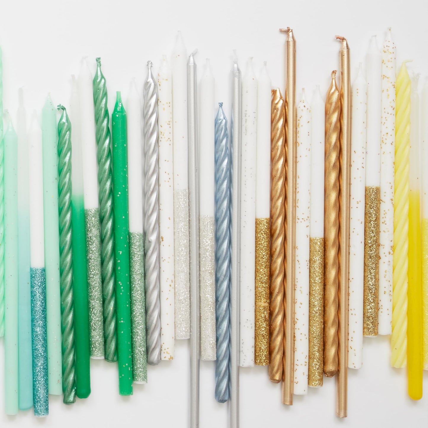 Meri Meri Long Birthday Candles for Cake (Pack of 16), 8.75" Tall Unscented Candles