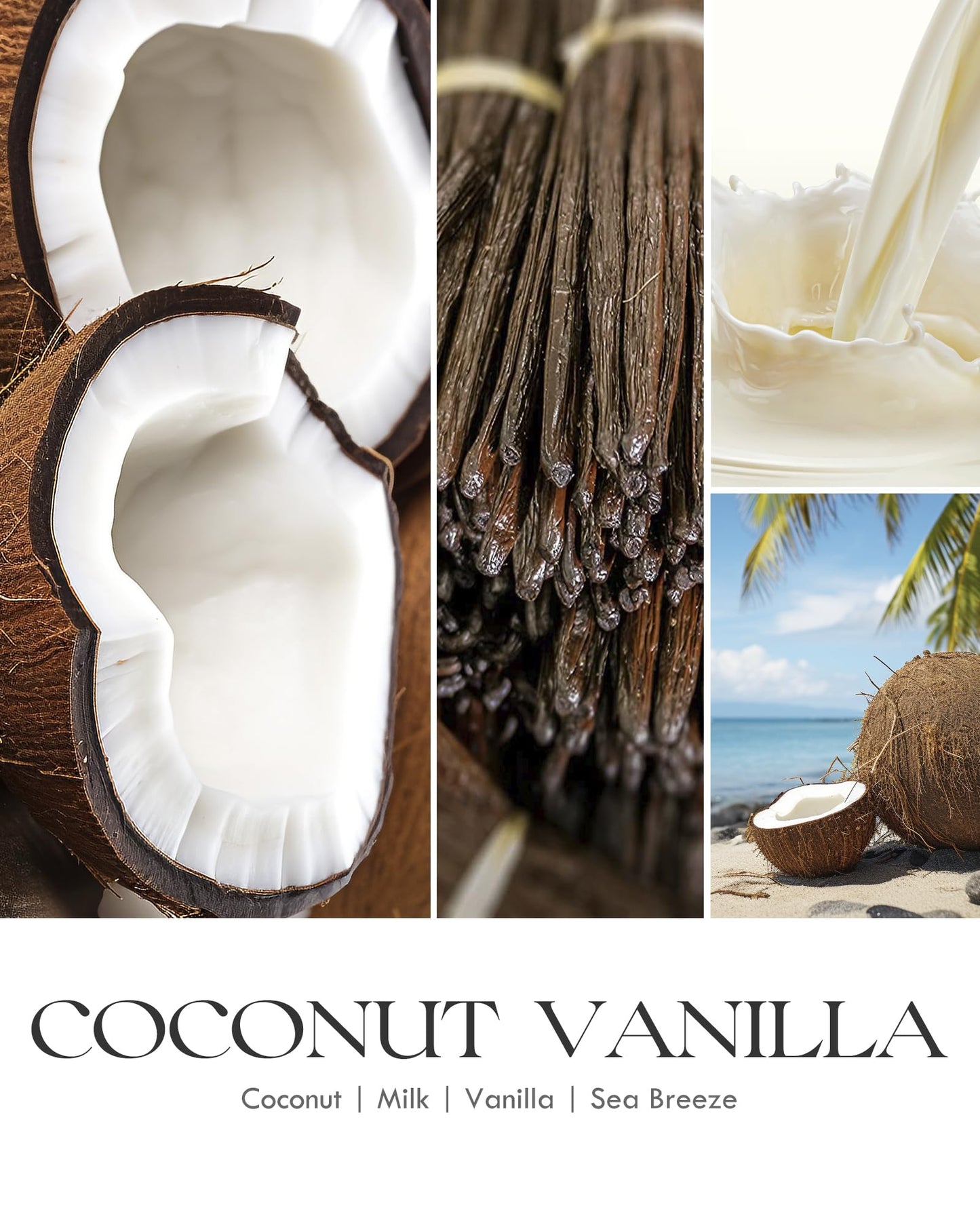 AOOVOO Coconut Vanilla Candles - 9 oz Scented Candles, Aromatherapy Candle, Soy Candle for Home Scented