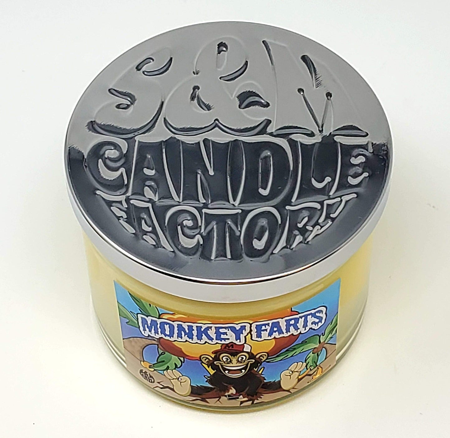 Monkey Farts Candle ~ Premium 100% All Natural Soy Candle ~ Funny Candle with Amazing Scent (Large 3 Wick)