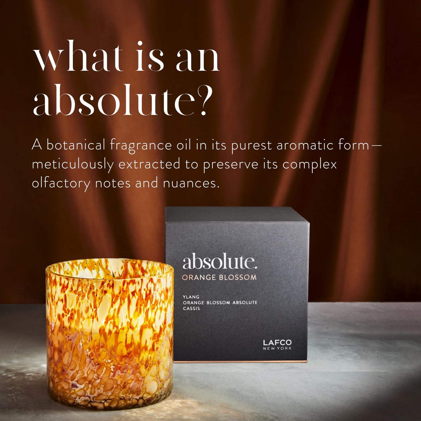 LAFCO New York Signature Candle, Orange Blossom - 15.5 oz - 90-Hour Burn Time - Reusable, Hand Blown Glass Vessel - Made in The USA