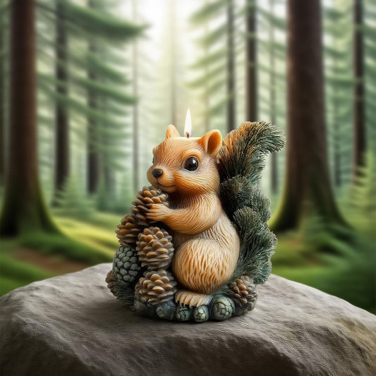 Squirrel Silicone Candle Mold, 3D Cute Animal Squirrel with Pinecone Molds for Candle Making, Resin Casting Molds for DIY Epoxy Resin Craft, Aromatherapy, Plaster Ornament & Home Decoration
