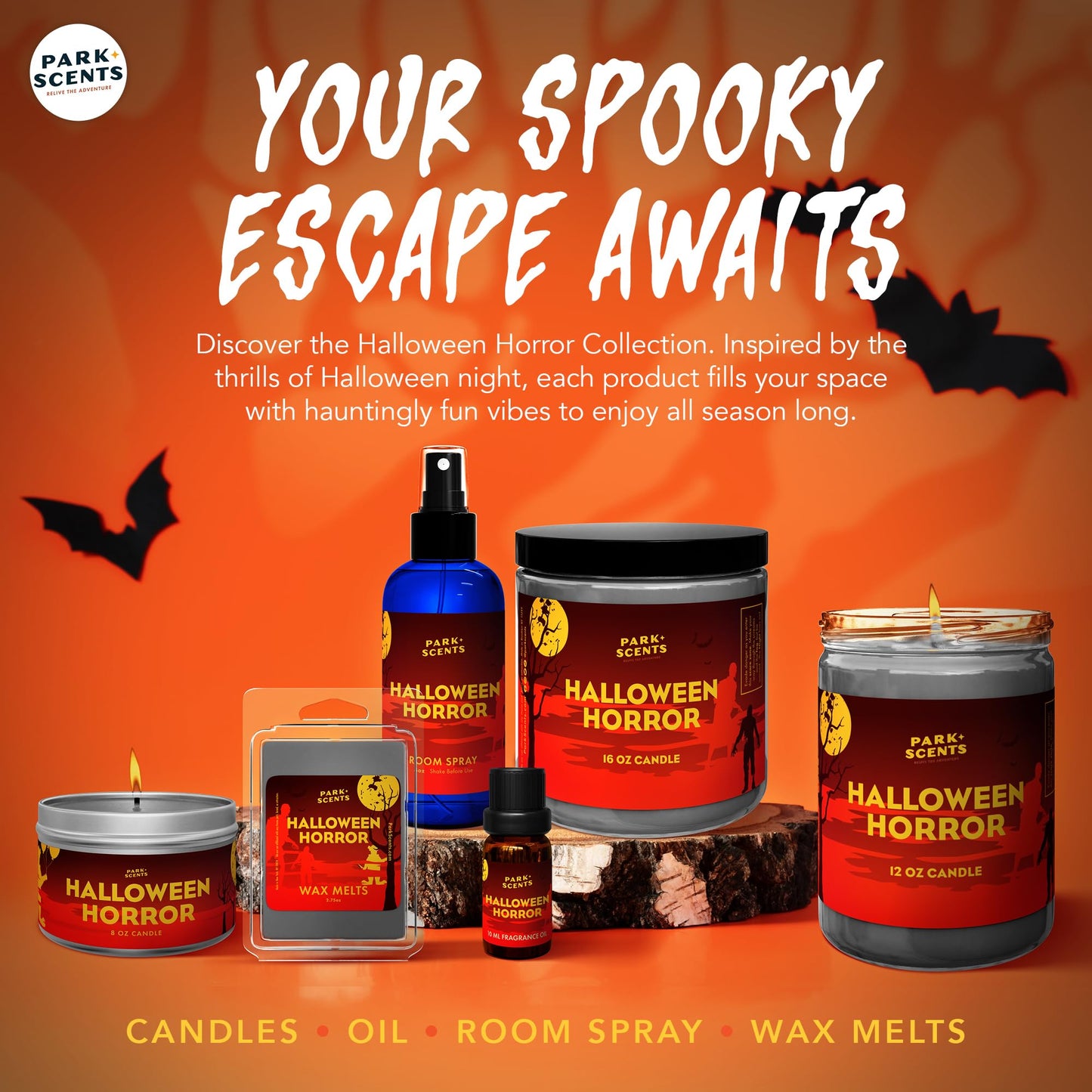 Park Scents Halloween Horror Candle – Spooky Fog-Scented Halloween Candle – Decor and Fall Birthday Gifts for Adults, Men, Women, Sister, Best Friend – 100% Vegan Soy Wax – Handmade in USA