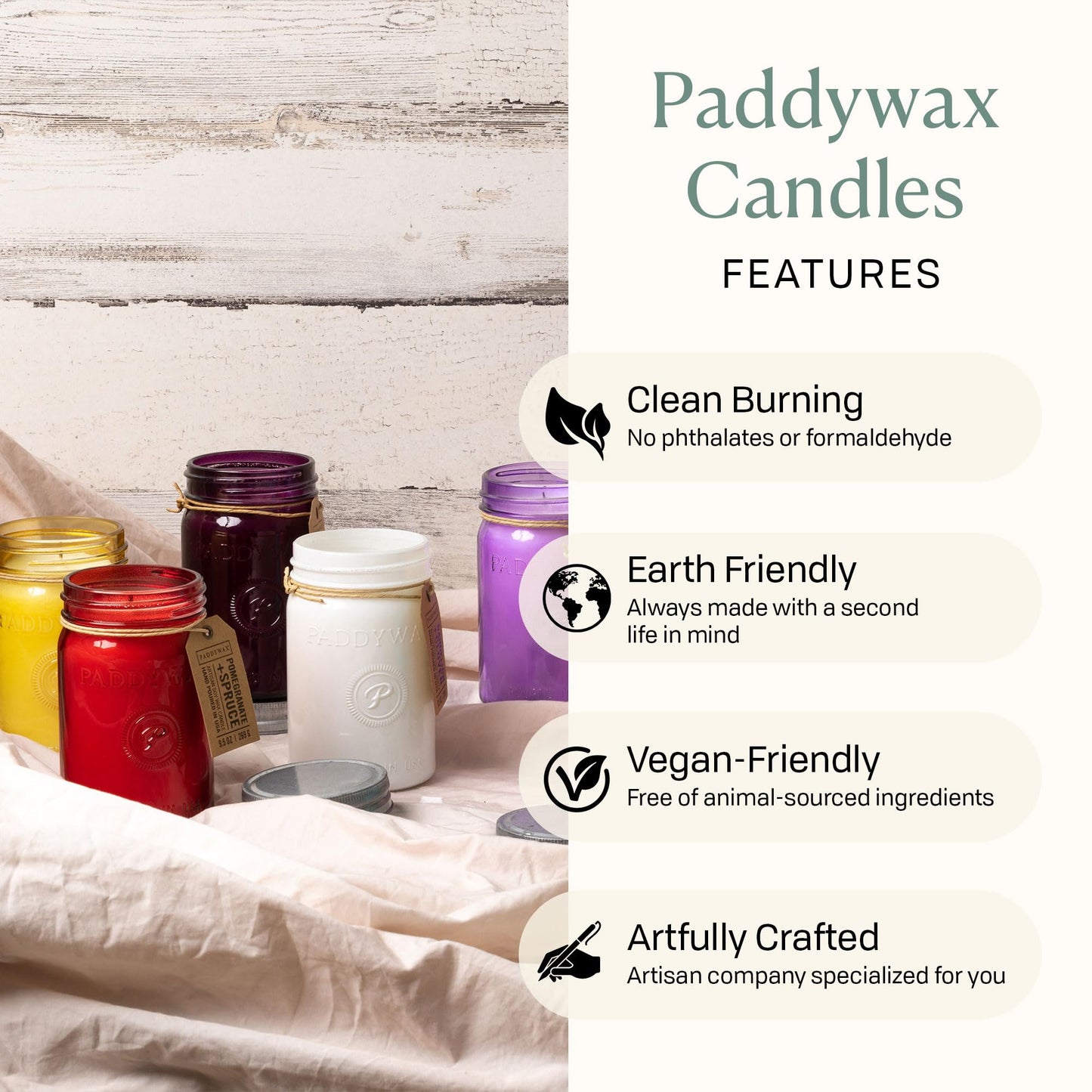Paddywax Scented Candles Relish Collection Soy Wax Artisan Candle in Glass Jar with Lid, 9.5-Ounce, Lavender + Thyme