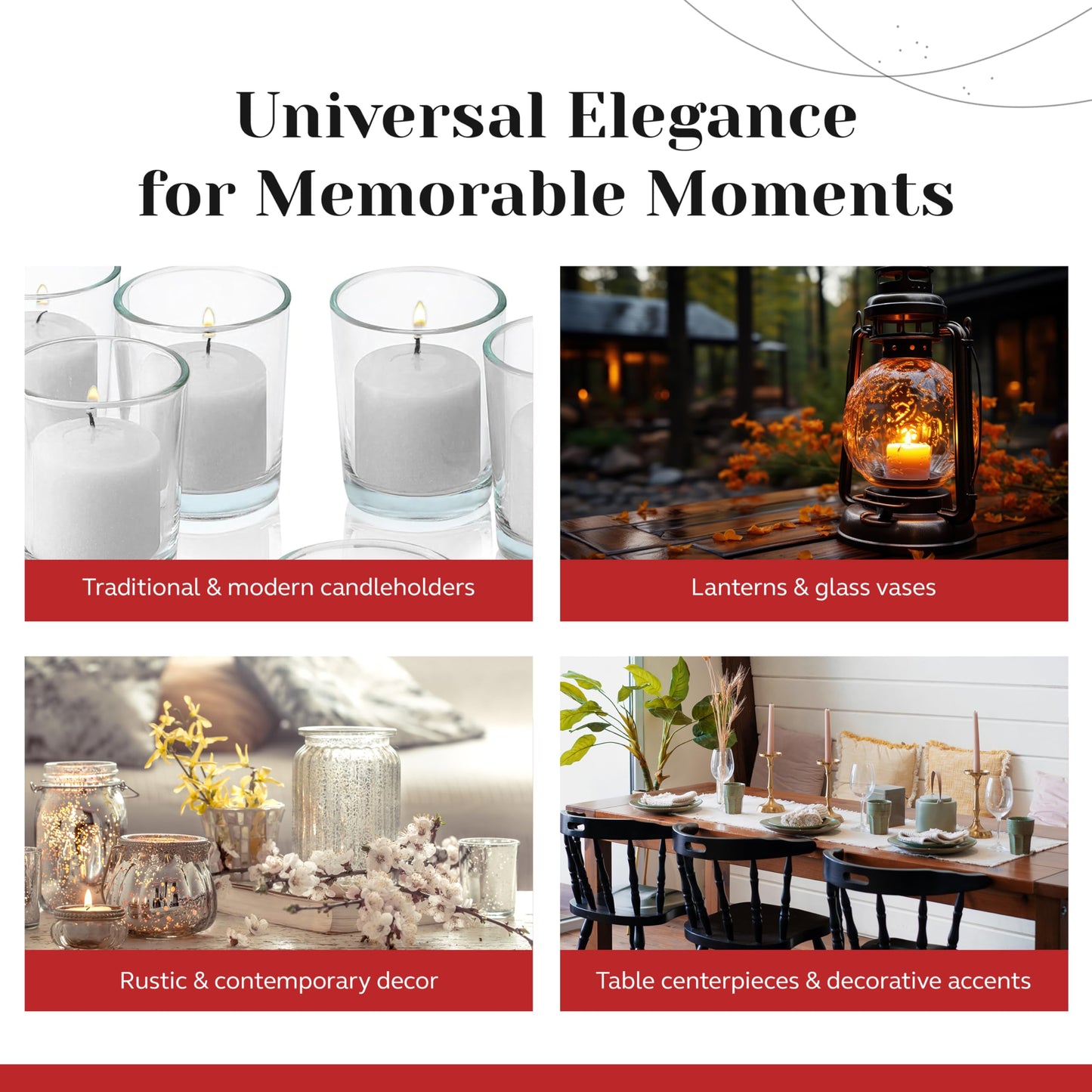 White Jasmine Scented Votive Candles, Set of 12-1.25" Wax Candles for Home, Scented 10 Hour Burn Time - Aromatherapy, Spa Ambiance, Table Centerpieces & Home Décor