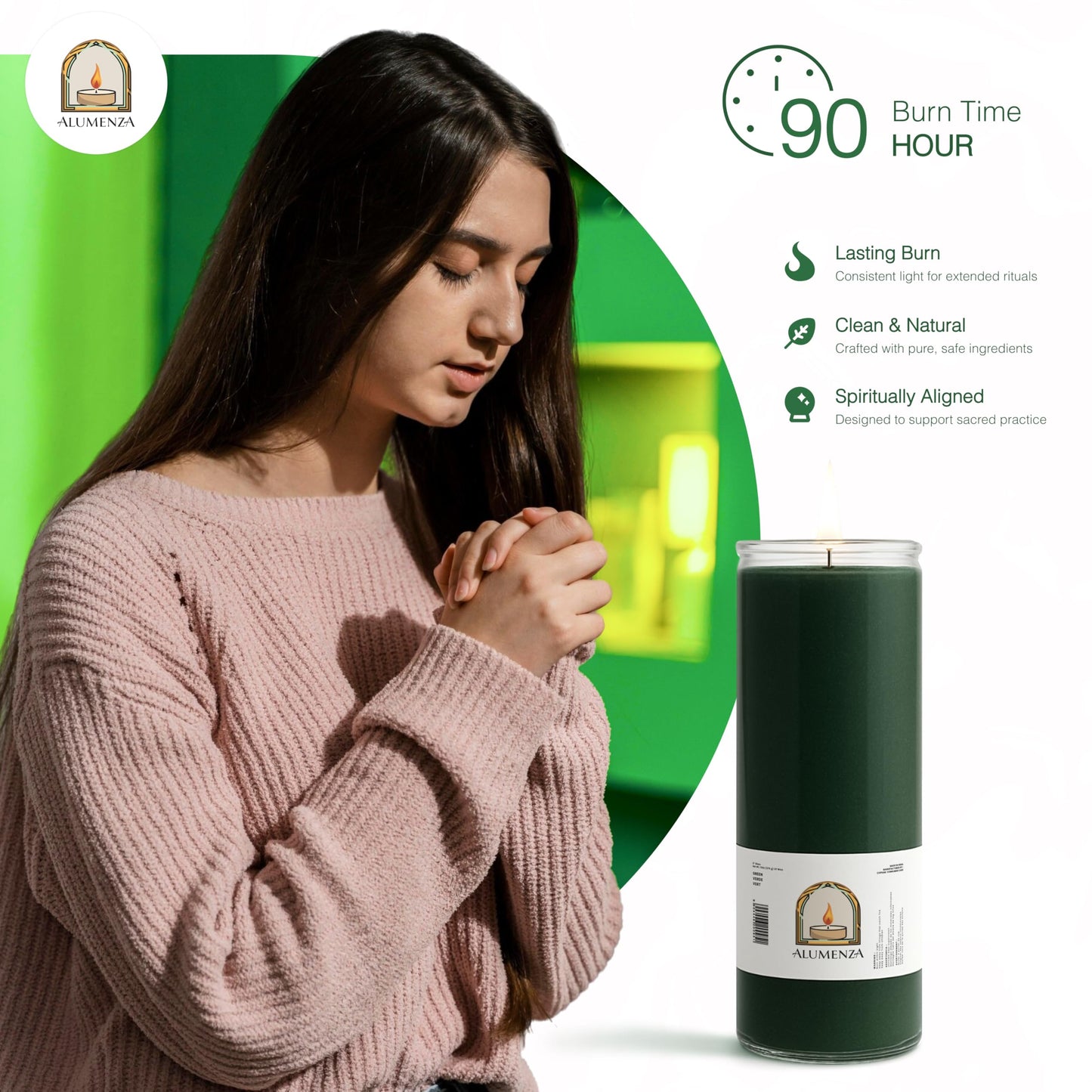 Alumenza 6 Pack San Judas Tadeo Candle in Glass Jar 90 Hours – Paraffin Wax, Clean Burning Unscented | Large & Tall Devotional Prayer Pillar Candles for Home, Memorial, Rituals