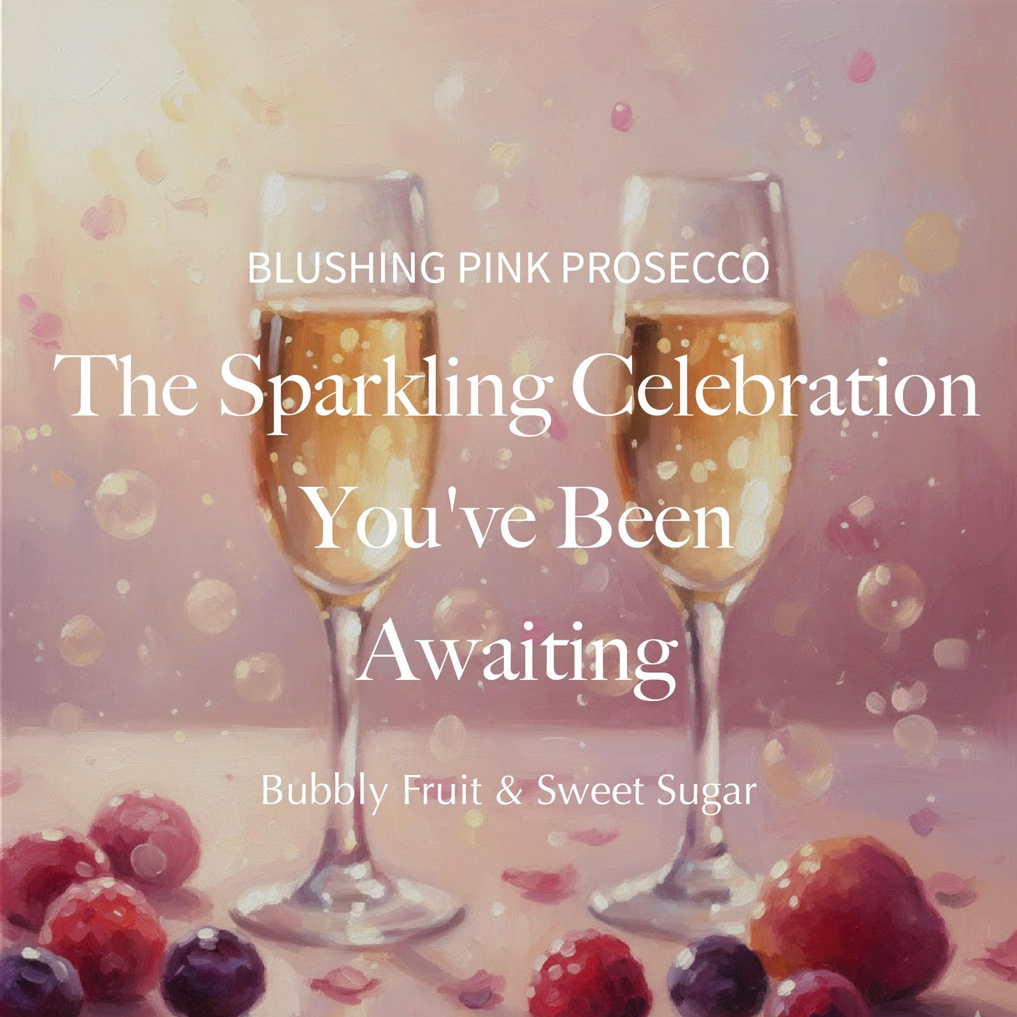 AromaLight 8.5oz with Lid Glass Jar Candle in Pink – Blushing Pink Prosecco Scent, Delight Collection, Perfect Mini Gift