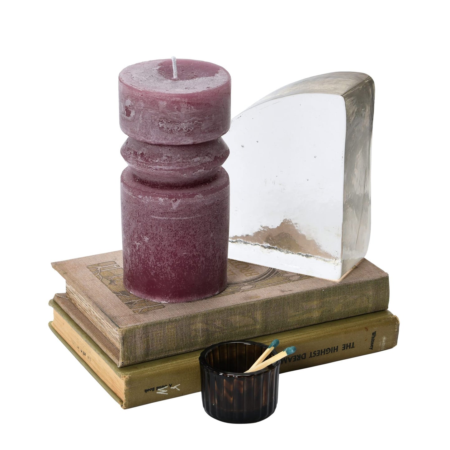 Creative Co-Op Unscented Totem Pillar, Pinot Candles, 3" L x 3" W x 6" H, Purple