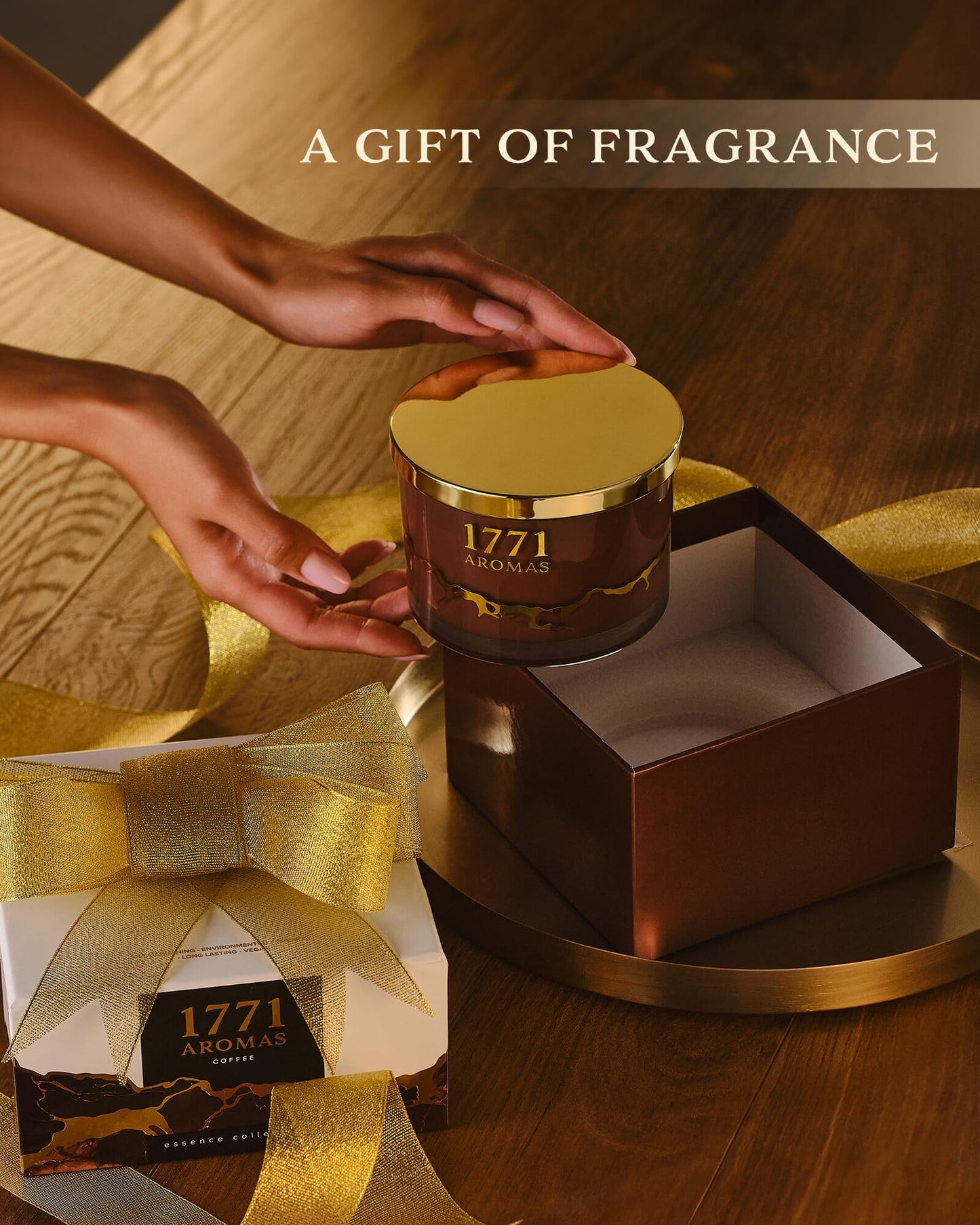 1771 Aromas Coffee Scented Candles - 100% Natural Soy Wax - Large 3 Wick Jar Candle - Up to 50 Hours Burning Time - Candles for Home - Gift-Ready Candle for Men & Women - Aromatherapy Candles