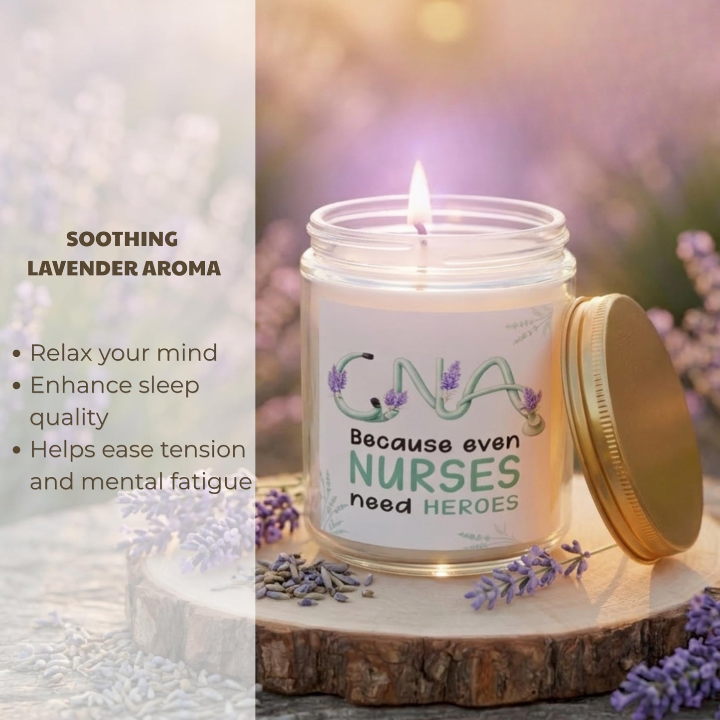 CNA Gifts, CNA Appreciation Week Gifts 2026, Nursing Assistant Gift, Nursing Assistant Gift for Birthday, Lavender Candle 8 Ounces for Mom