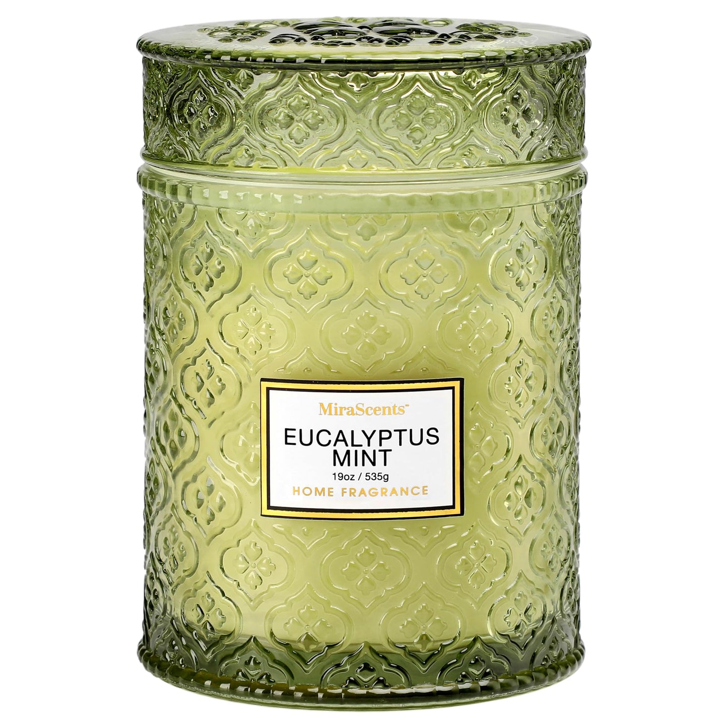 Eucalyptus Mint Scented Candles, Large Natural Soy Candle, 88 Hours Burning Time,Christmas Winter Decorative Candles in Glass, Aromatherapy Candle Gift for Women, 19oz