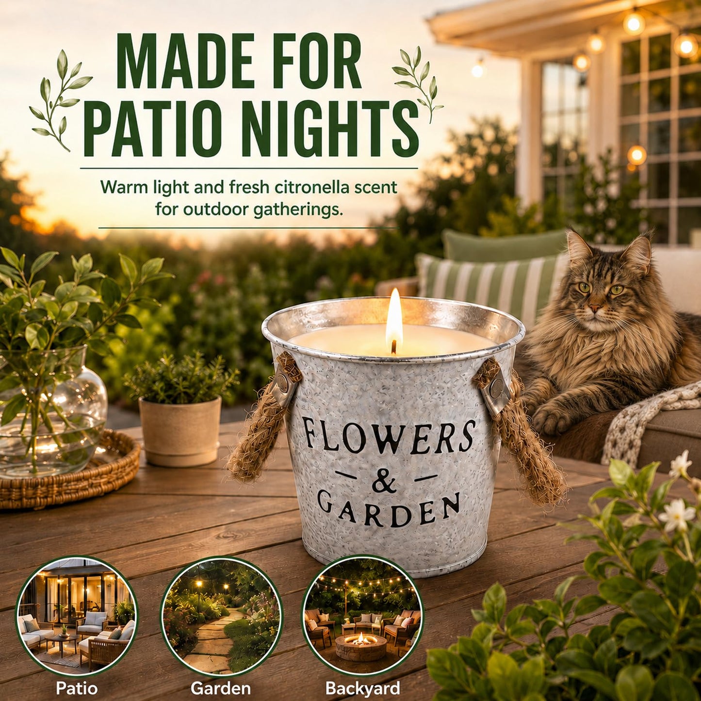 Citronella Candles Outdoor, 50oz Citronella Candle for Patio, Garden, Yard, Balcony Backyard & Camping,Total 300Hours Burning Large Summer Outdoor Candles 4 Pack