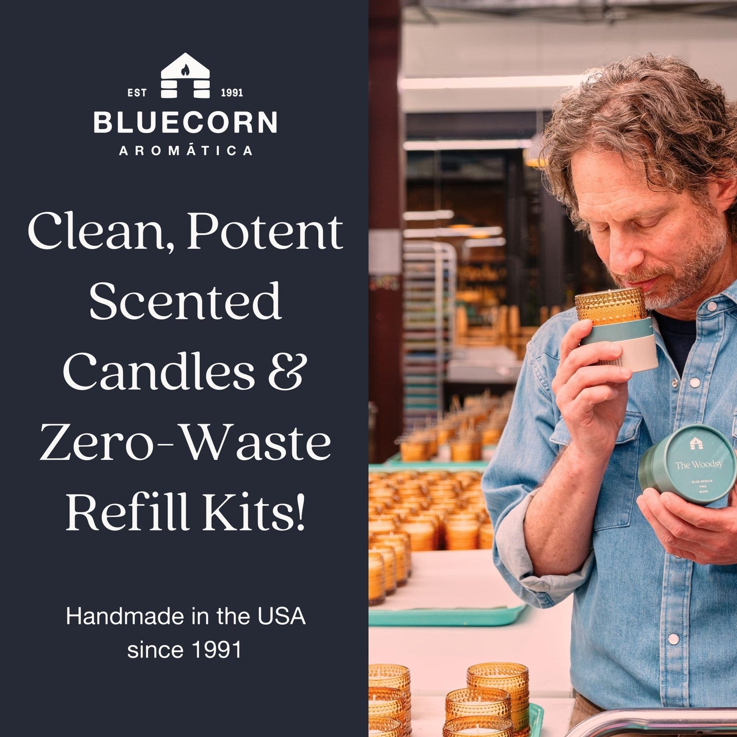 Bluecorn Aromática Nontoxic Scented Candle Tin, Amber, Frankincense & Cedar, Vegan Coconut Wax, Clean Burning & Long Lasting Candle, Cozy Home Decor, Gifts, Made in USA, 8 Oz