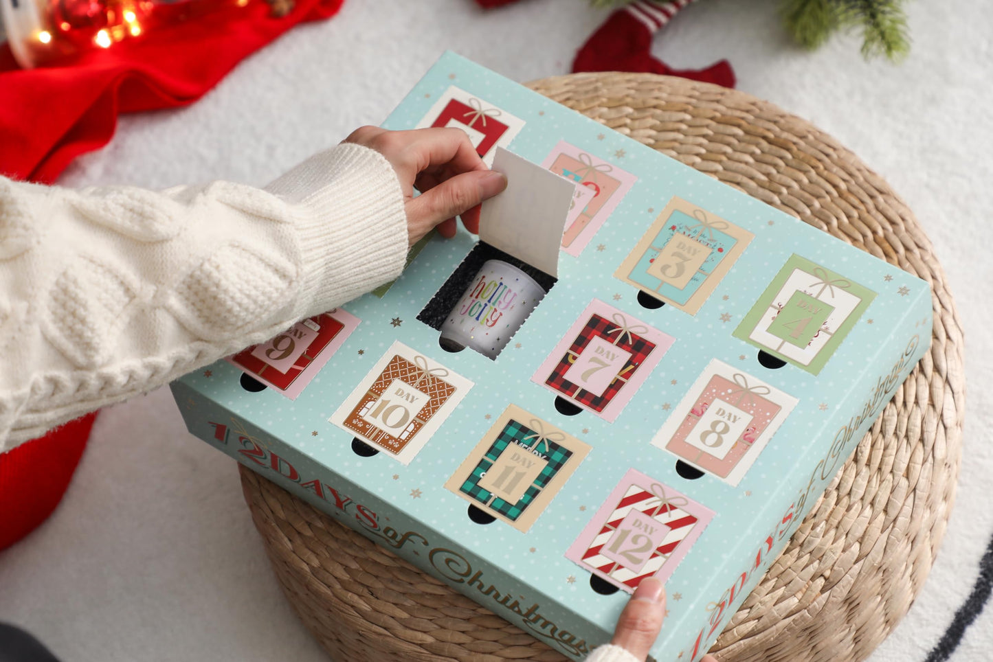 12 Days Christmas Scented Candles Gift Set for Women Advent Calendar Candle Gift 12PCS 1 oz Soy Wax Candles Christmas Birthday Gifts for Men