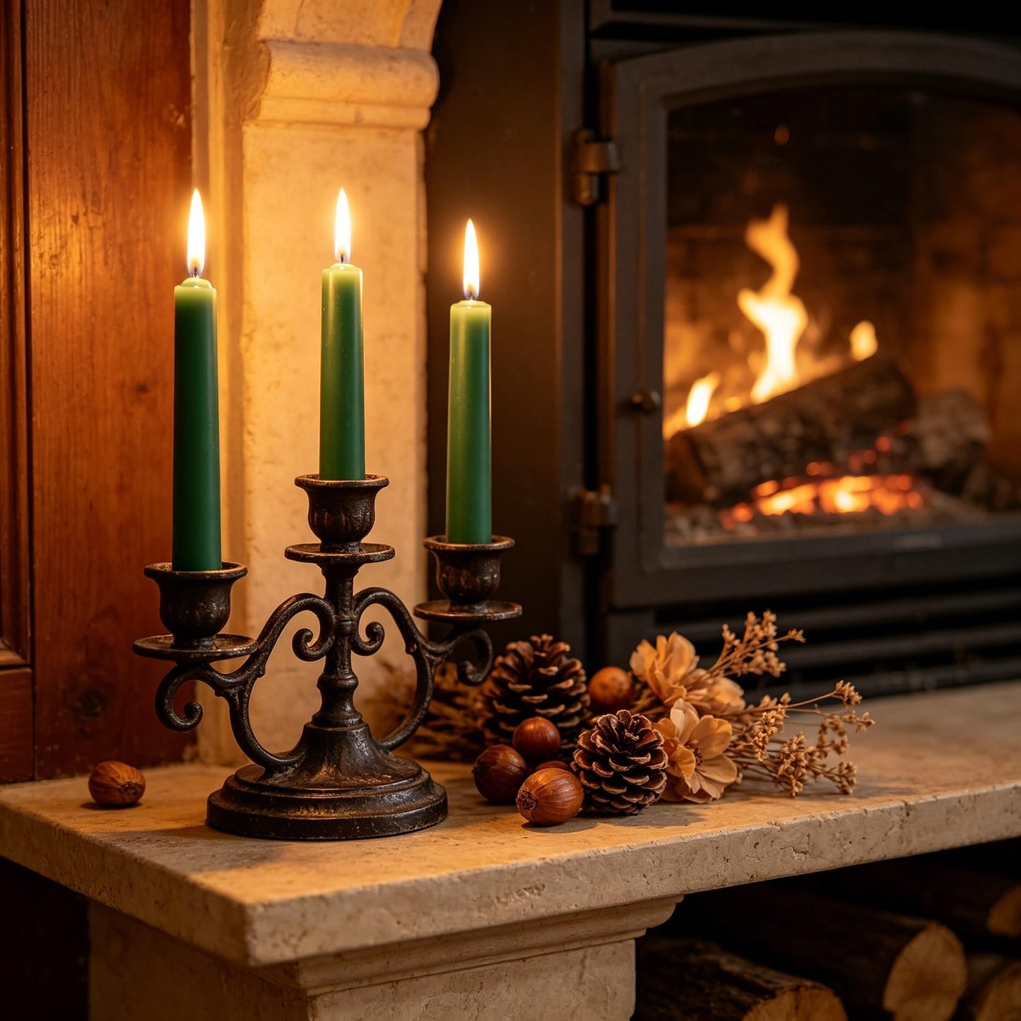 Hunter Green Taper Candles for Home Decoration, 20 Pack 10 Inch Unscented Dripless Candlesticks for Dinner Party Wedding