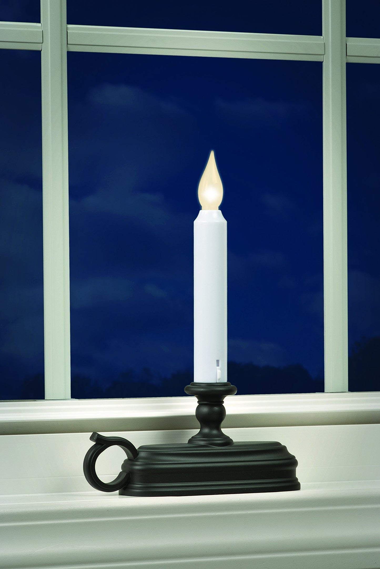 Xodus Innovations FPC1325A-6 Battery Operated LED Window Candle with New Hot Spot Technology and Dusk to Dawn Sensor and Choice of Amber or White Flame Pack of 6 Aged Bronze/Black