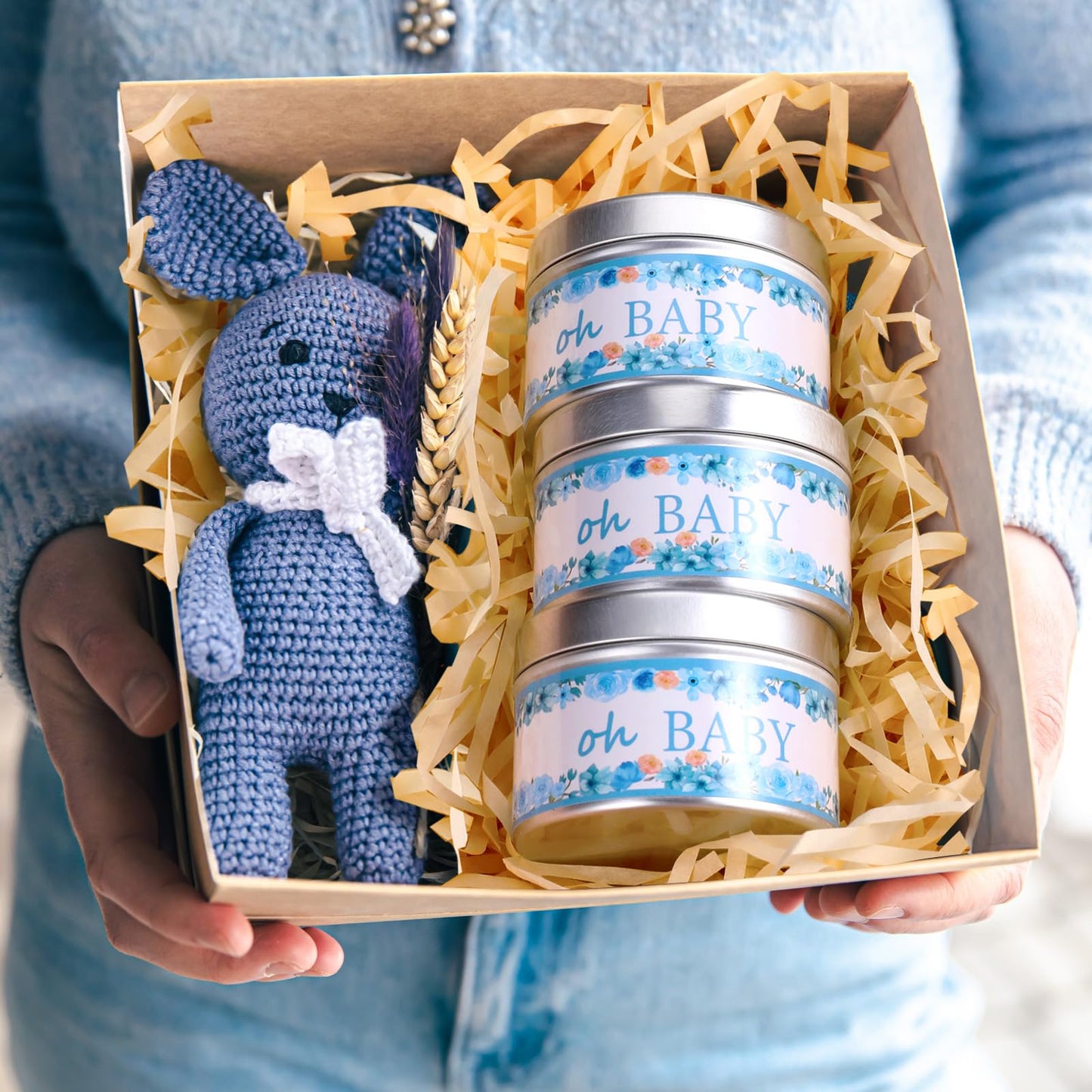 Funtery 12 Pcs Baby Shower Party Favors for Guests Baby Shower Candles Lavender Scented Candle Rustic Tealights Candles Gender Reveal Return Gifts(Buds)